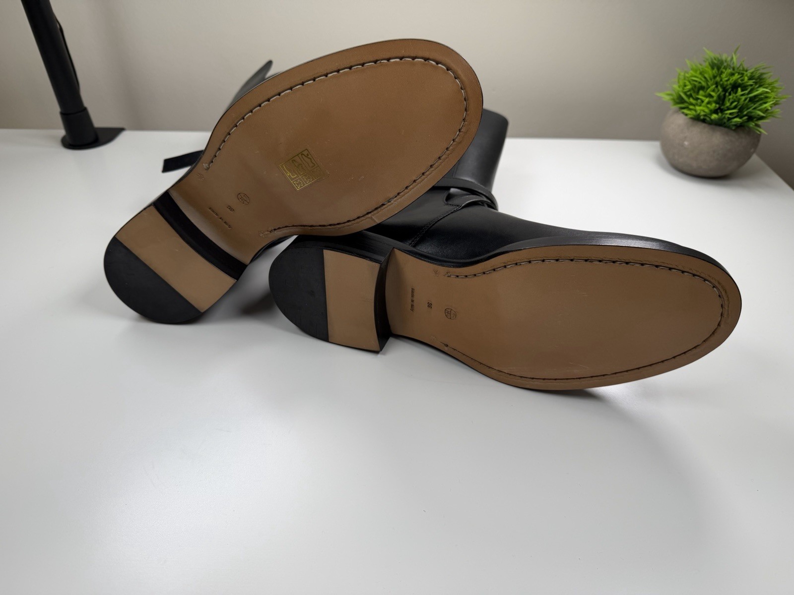 The Row Jodhpur Boots Black Leather Size EU 39 / US 9