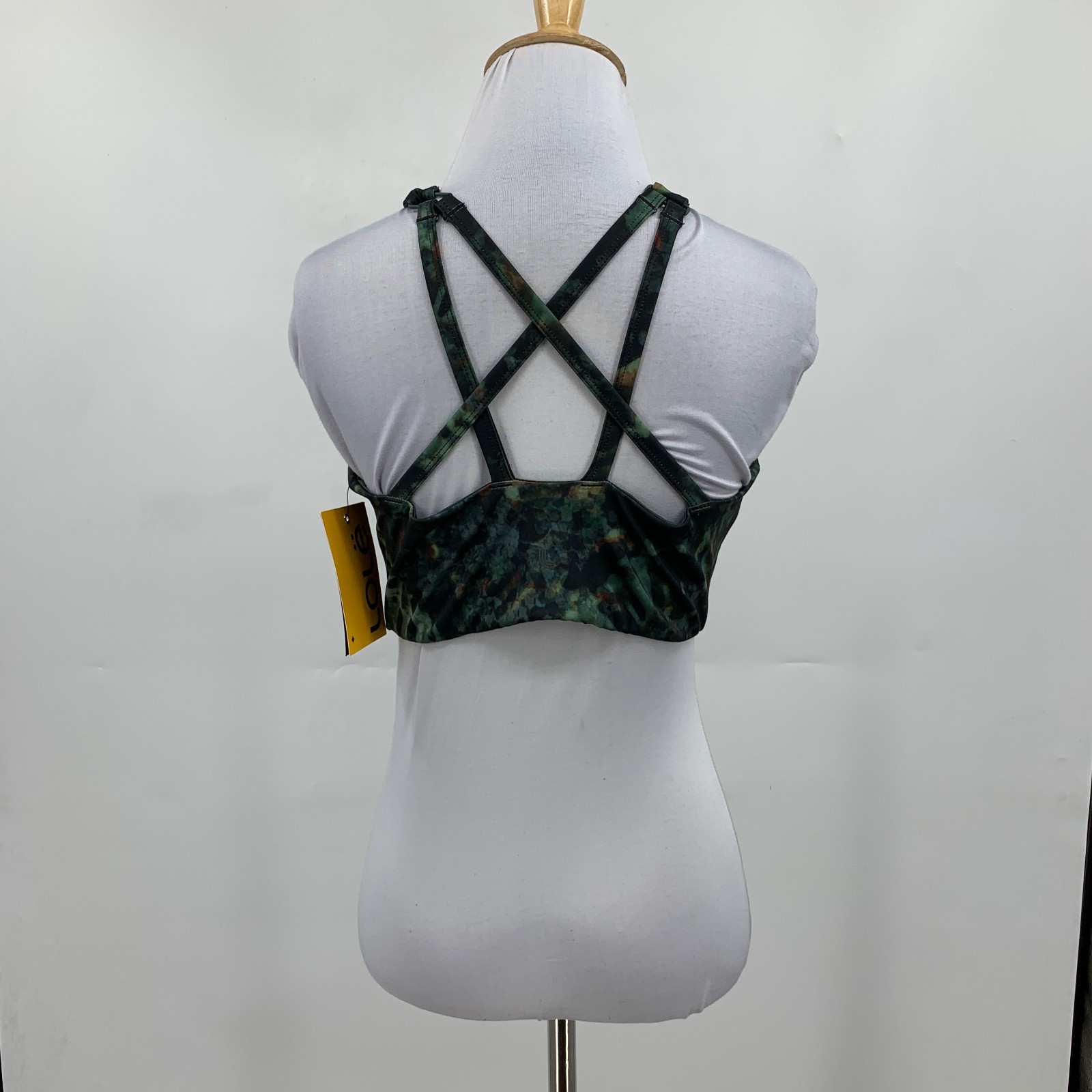 Lole Sports Bra Womens M Medium Midnight Garden Eucalyptus Burst Up Crossback