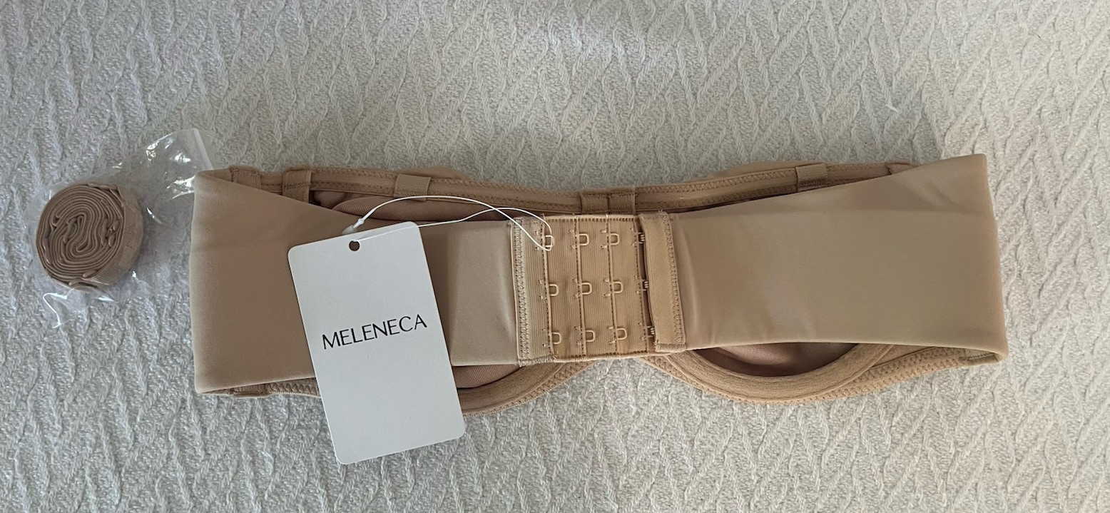 MELENECA Women s Strapless Bra Bust Minimizer with Underwire Black 30A Pale Nude