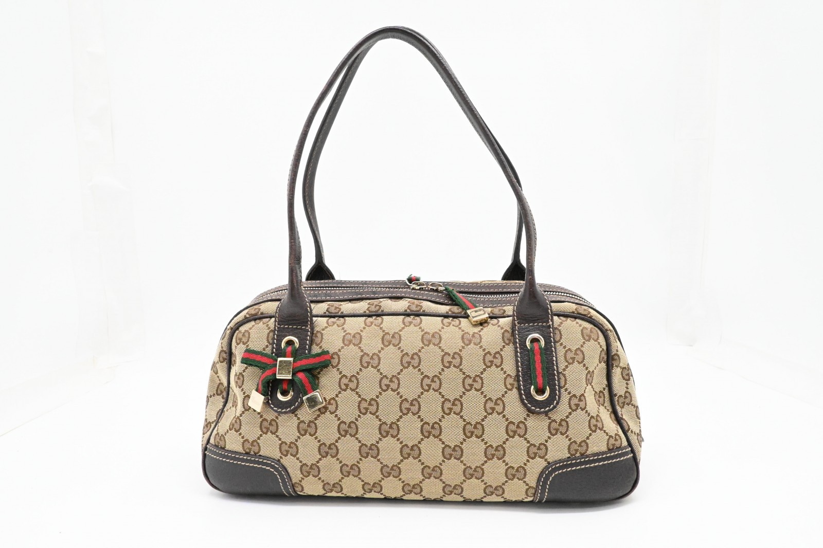 Authentic Gucci GG Canvas Princy Handbag 161720
