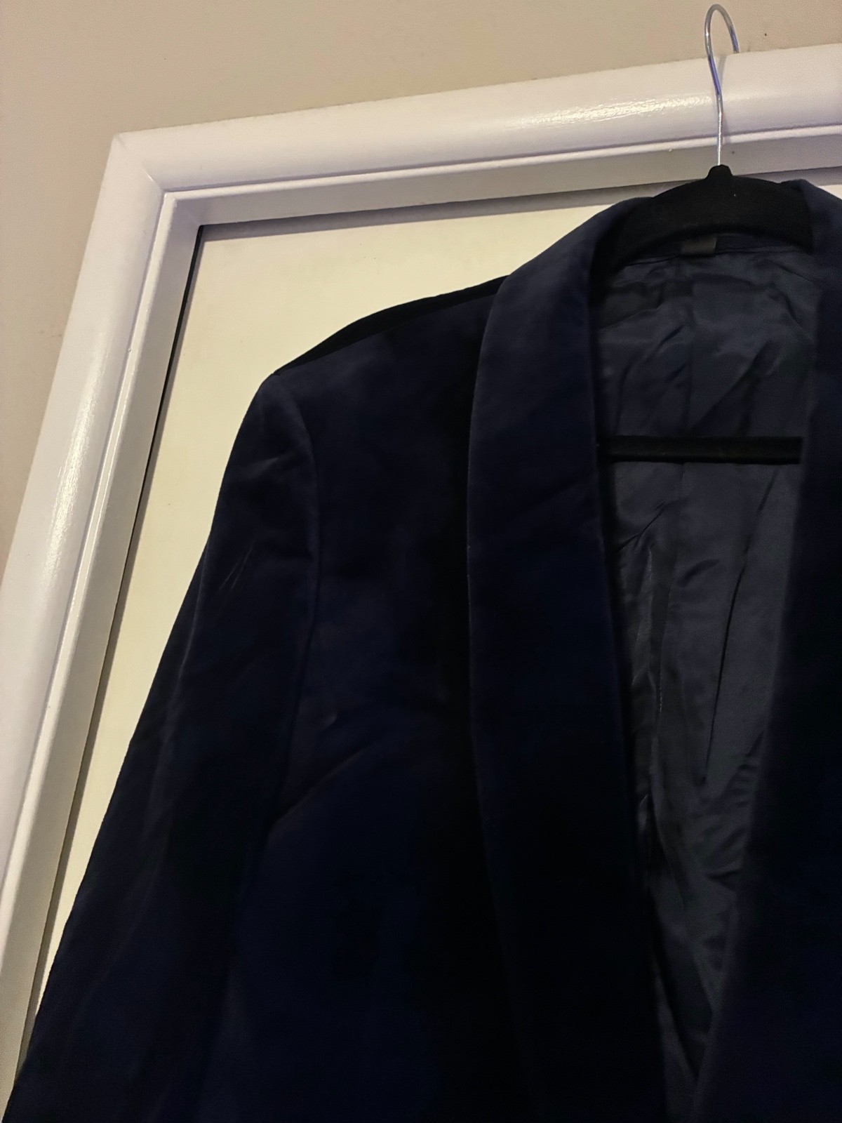 J Crew Ludlow Sapphire Blue Velvet 1 Button/Shawl Collar Dinner Jacket SZ 40S
