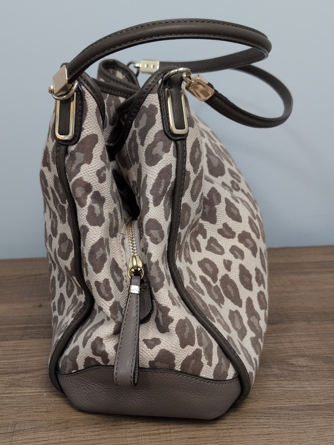 Coach Madison Phoebe Ocelot Leopard Print Beige & Tan Shoulder Bag 27908 *Flaws
