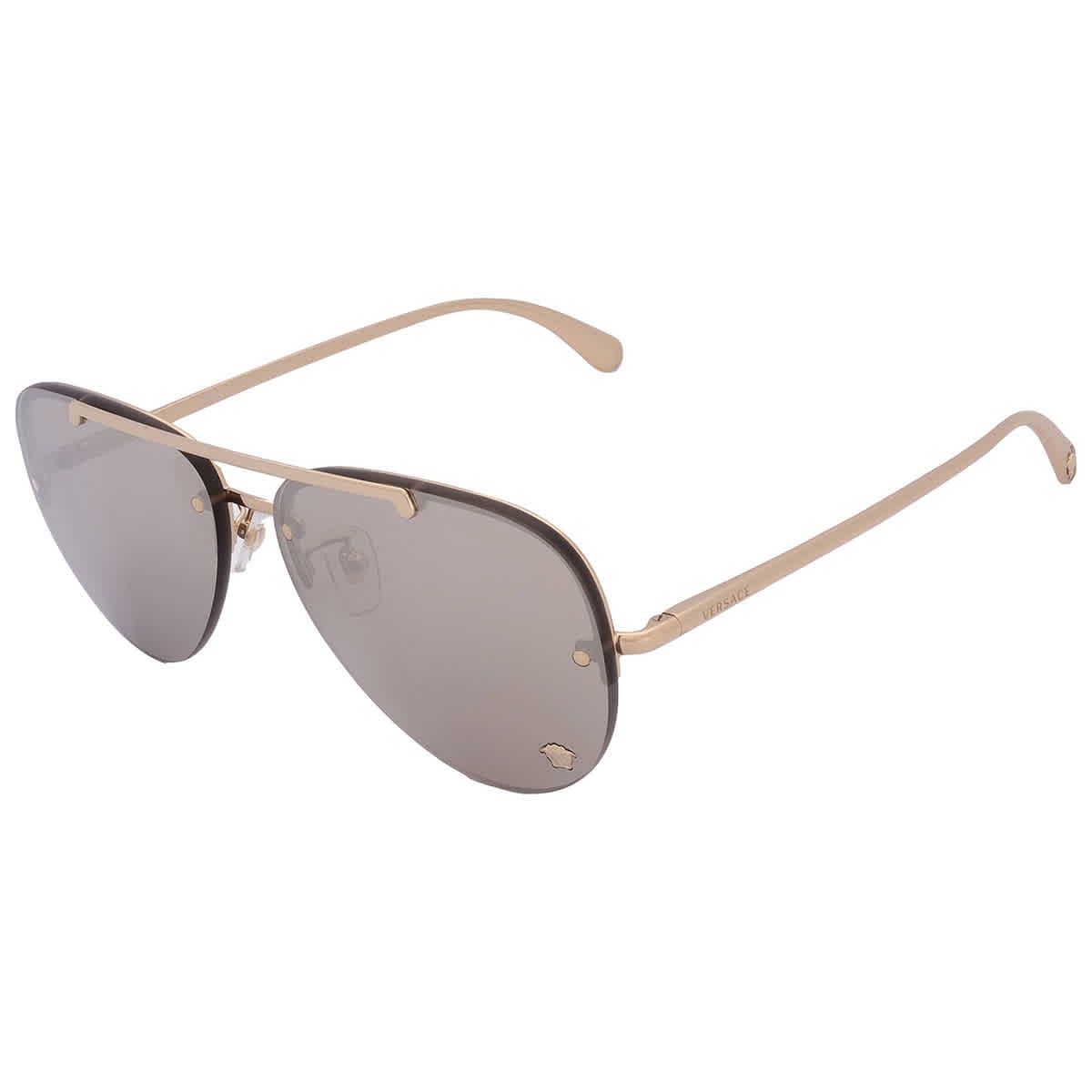 Versace Light Grey Silver Mirror Pilot Ladies Sunglasses VE2231 12526G 60