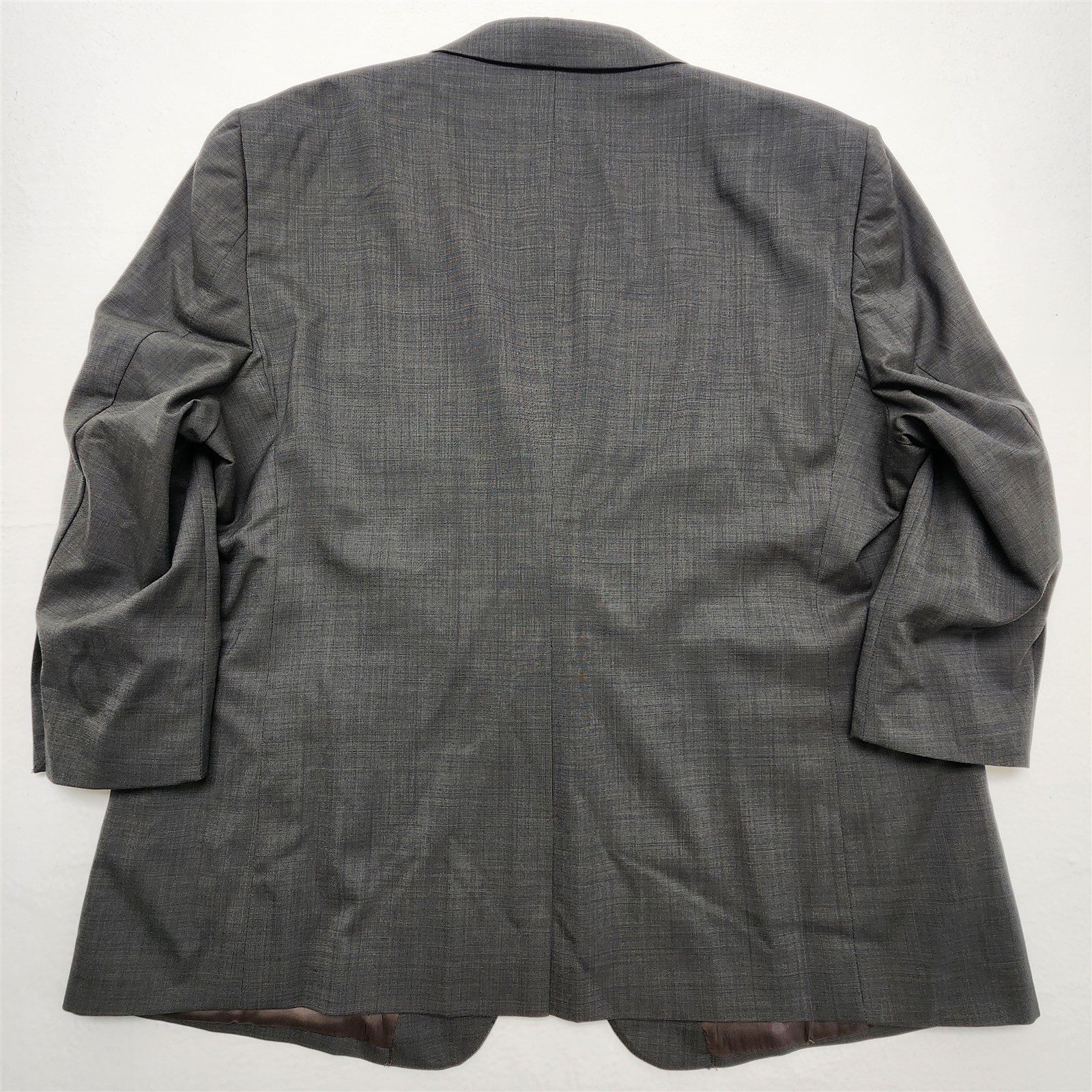Jos A Bank 56R 50×28 Gray Nailhead 100% Wool 2Btn 2Pc Mens Jacket Pants Suit
