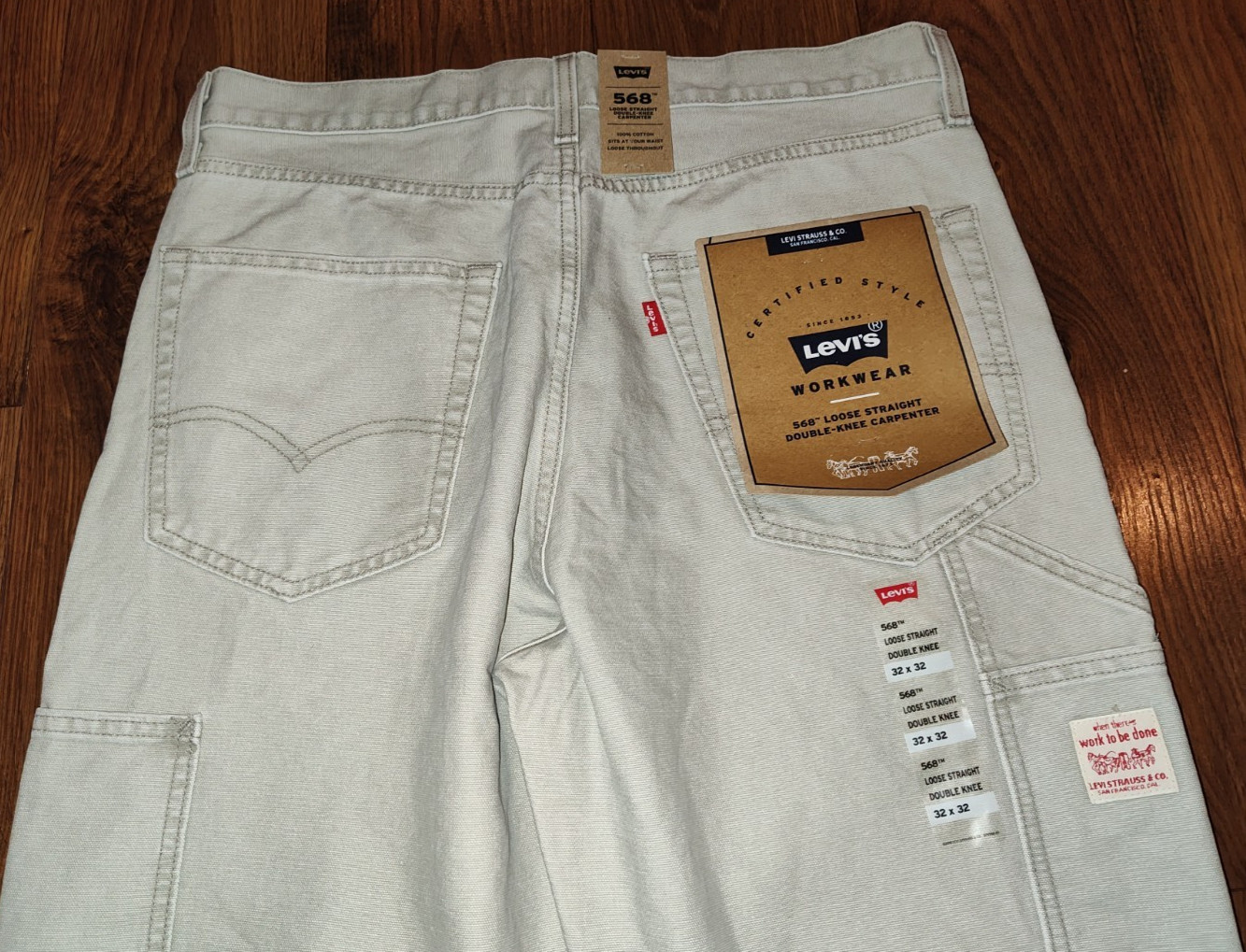 NEW Levis Levi’s 568 Loose Straight Double Knee Carpenter Jeans Pants 32X32 NEW