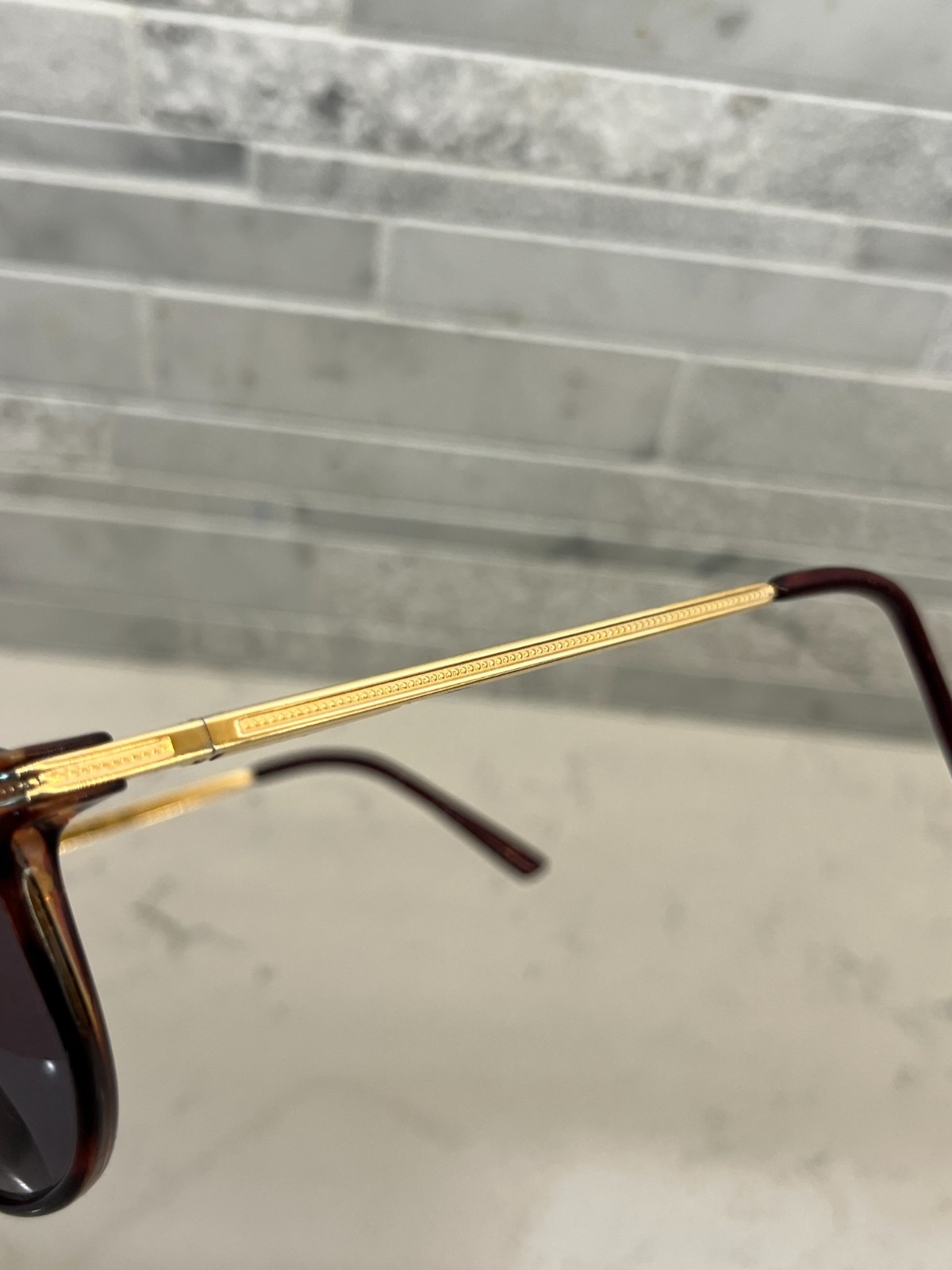 Women’s Tortoise Designer Gold Round Sunglasses UZ 978 001 130 “FRAMES ONLY”
