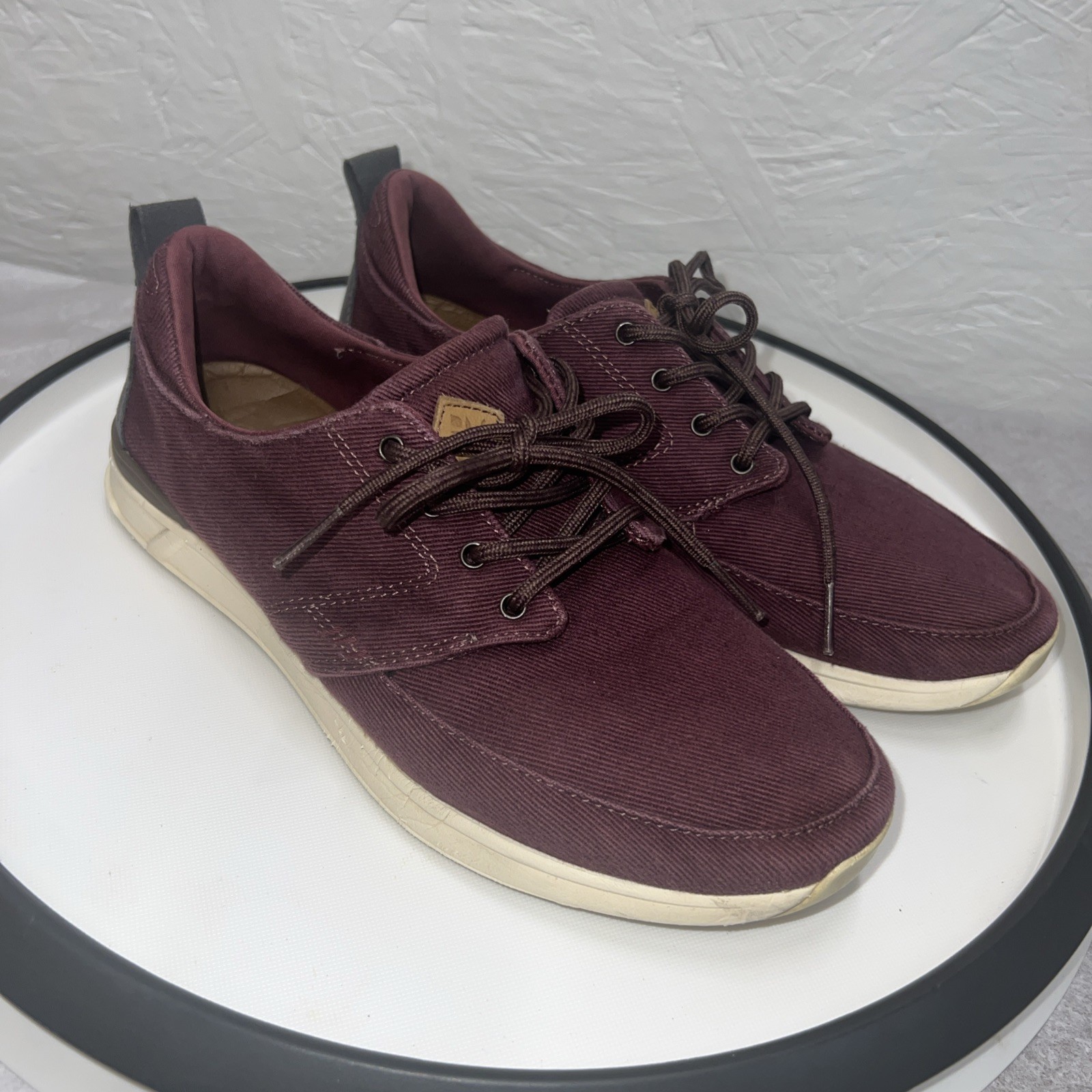 Reef Rover Canvas Sneakers Shoes Womens Size 9 Maroon Red Casual Travel Beach