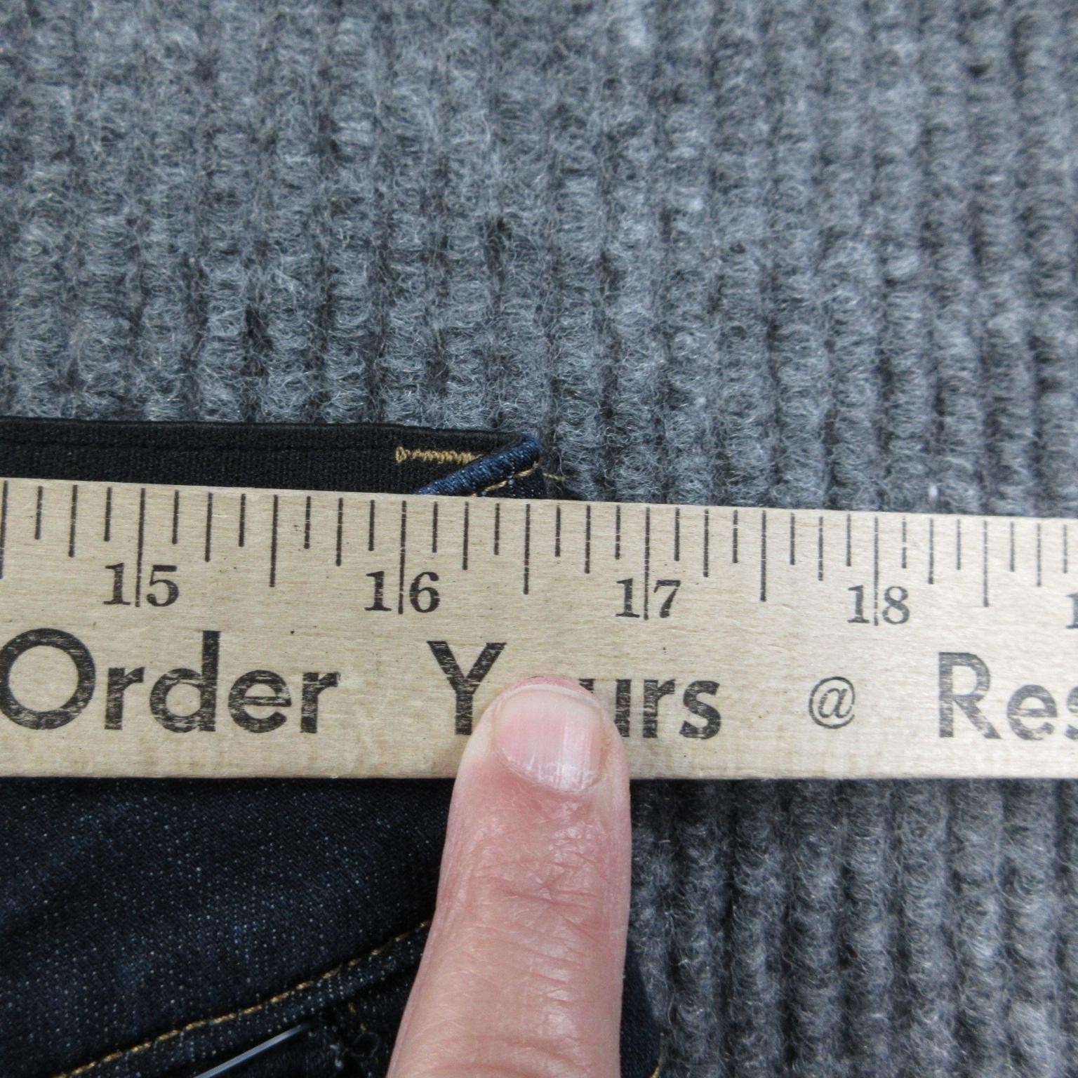 Democracy Jeans Womens 14P Blue Flared Mid Rise Ab’solution Stretch 33×29* NWT