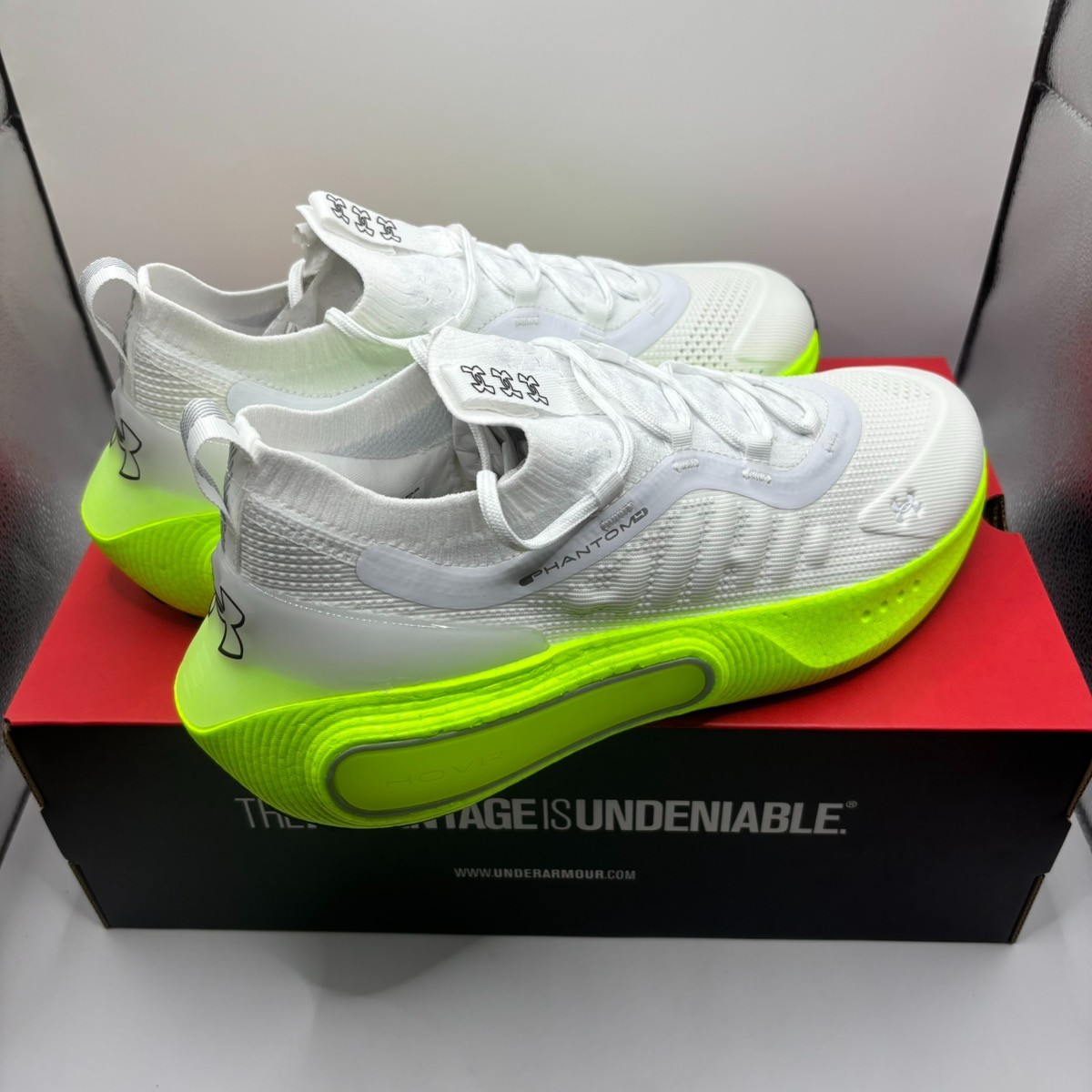 UNDER ARMOUR UA Phantom 4 3027593 104 White/Hyper Green/Black Men Lifestyle Shoe