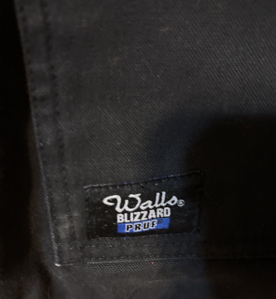 Walls Blizzard Pruf Jacket Black Size 2XL 50-52 Pockets Zip Snap Insulated Lined