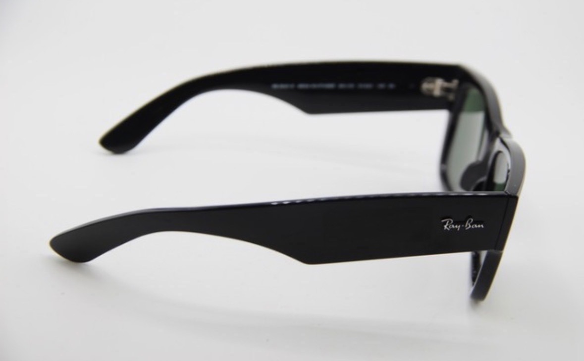 Ray-Ban Mega Wayfarer Rb0840s 901/31 52-21 Sunglasses Black Frame Green Lenses
