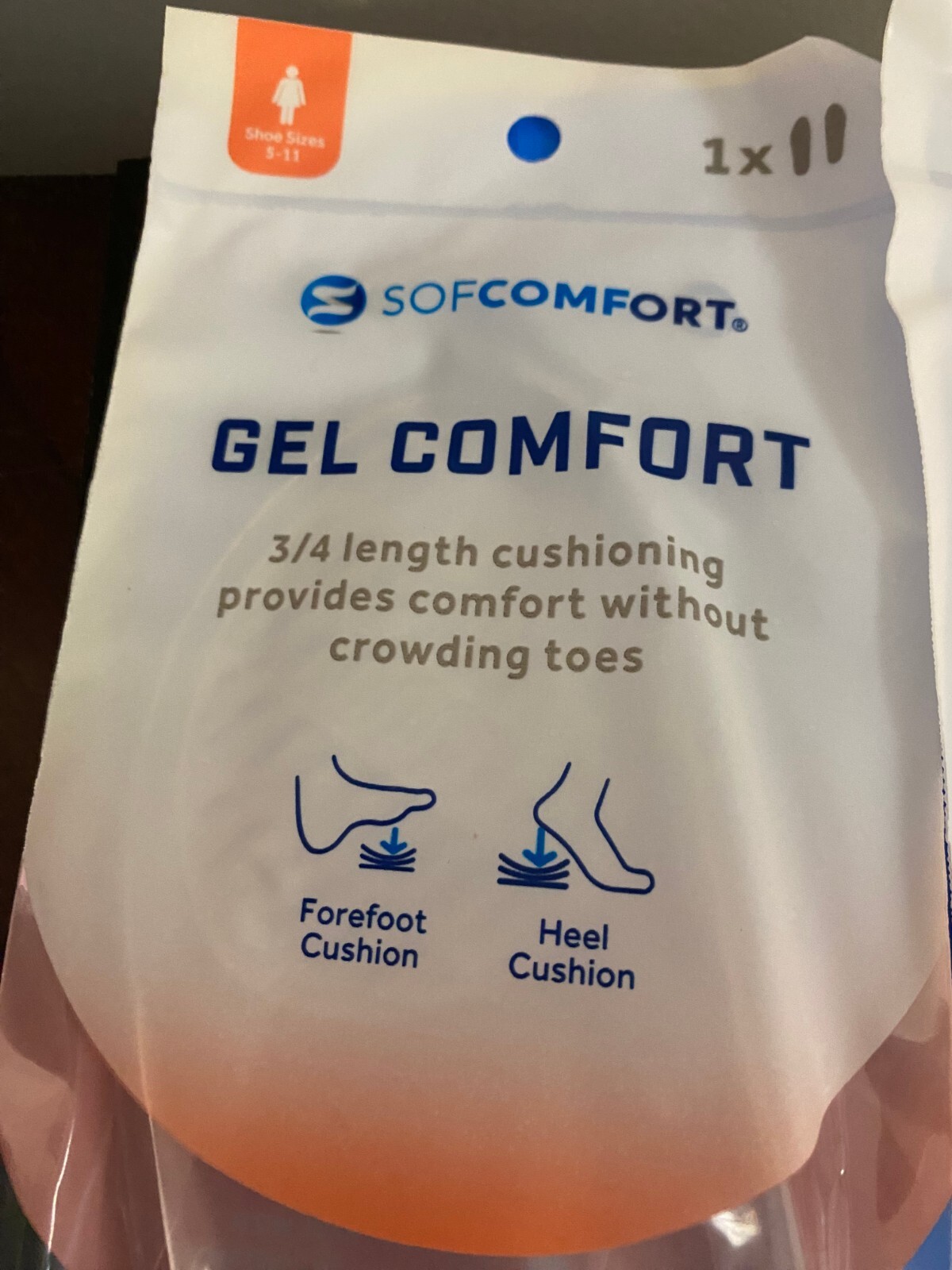NEW WOMEN’S LOT OF 2 SIZE 5-11 SOF COMFORT GEL 3/4 LENGTH INSOLE-TRIM TO FIT