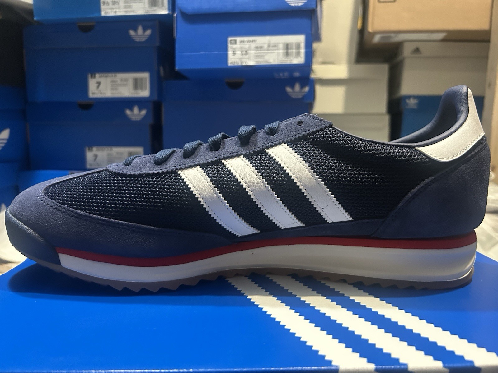 adidas SL 72 RS Dark Blue White Red Casual (JQ9797) Men’s Sneakers Suede