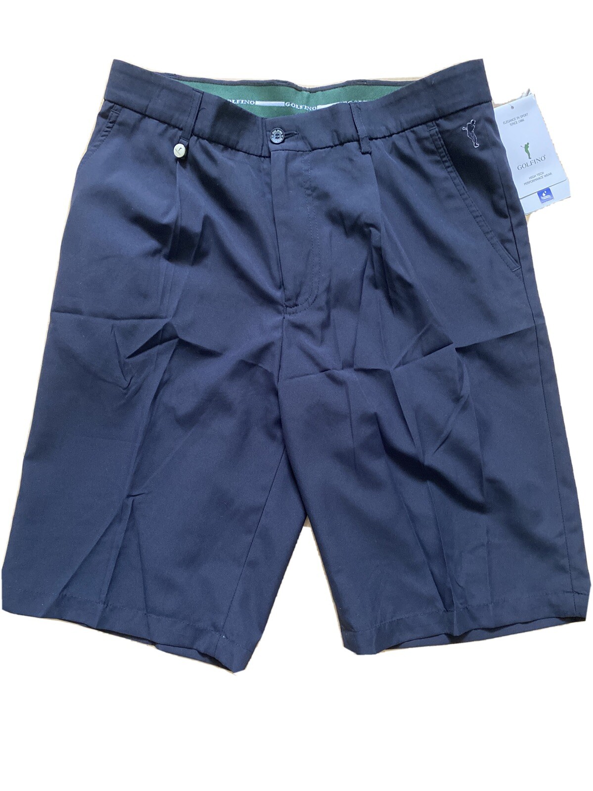 NWT Golfino Men’s Pleated Microfibre Bermuda 9060412 580 Navy 32 33 38 NEW