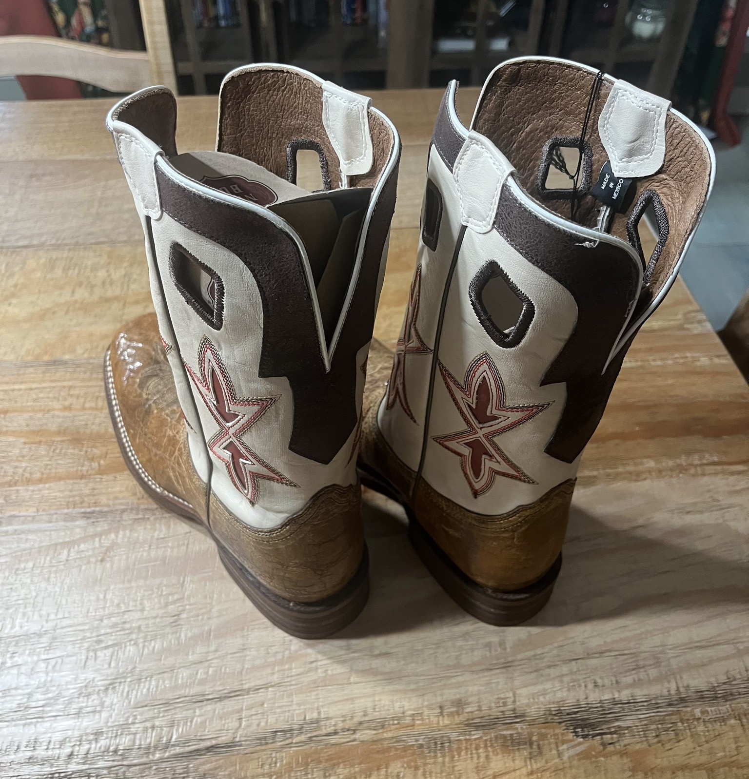 NOCONA Men’s Size 8.5 D Square Toe Vintage Tan Crackerjack Western Boots unused