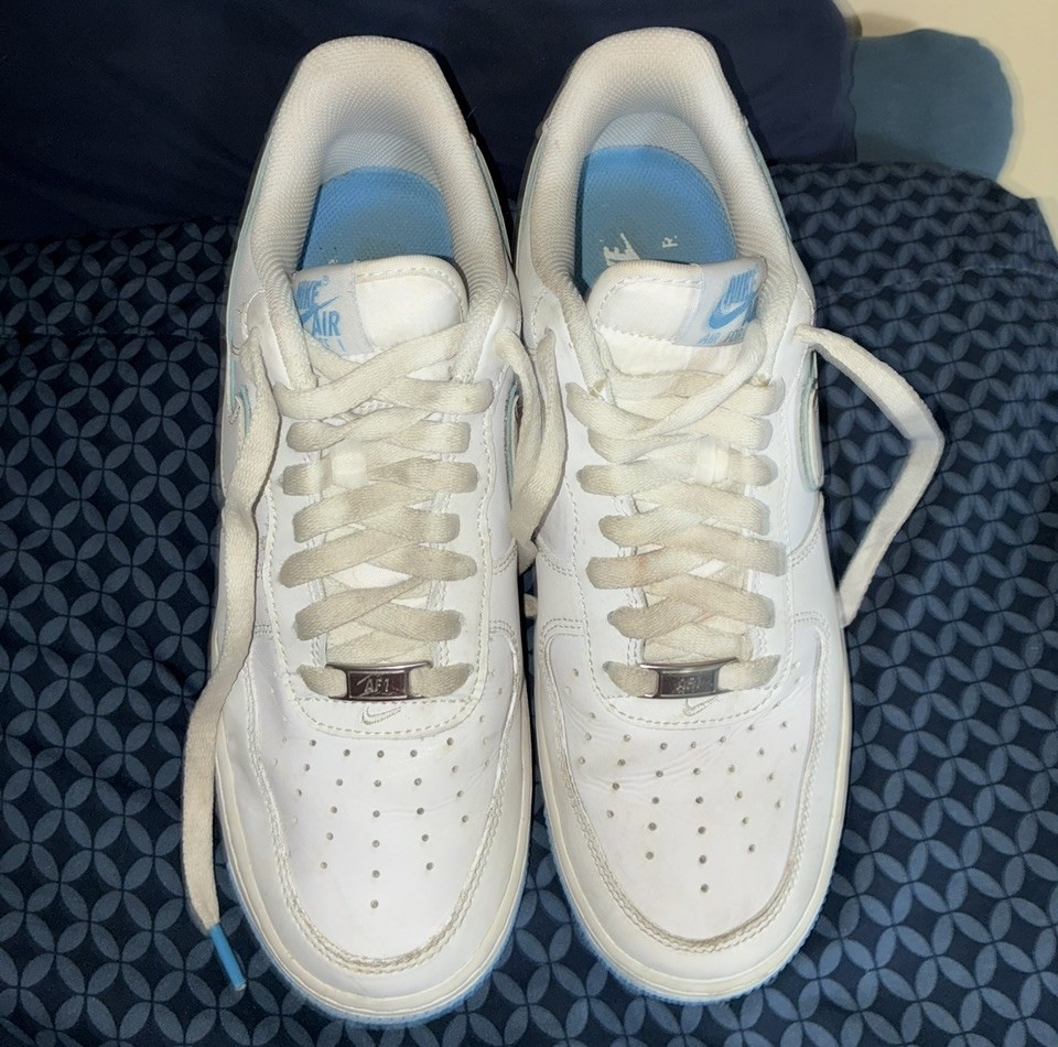 Mens – Nike Air Force 1 ’07 White University UNC SZ 8.5 US – White/ Blue- 🔥
