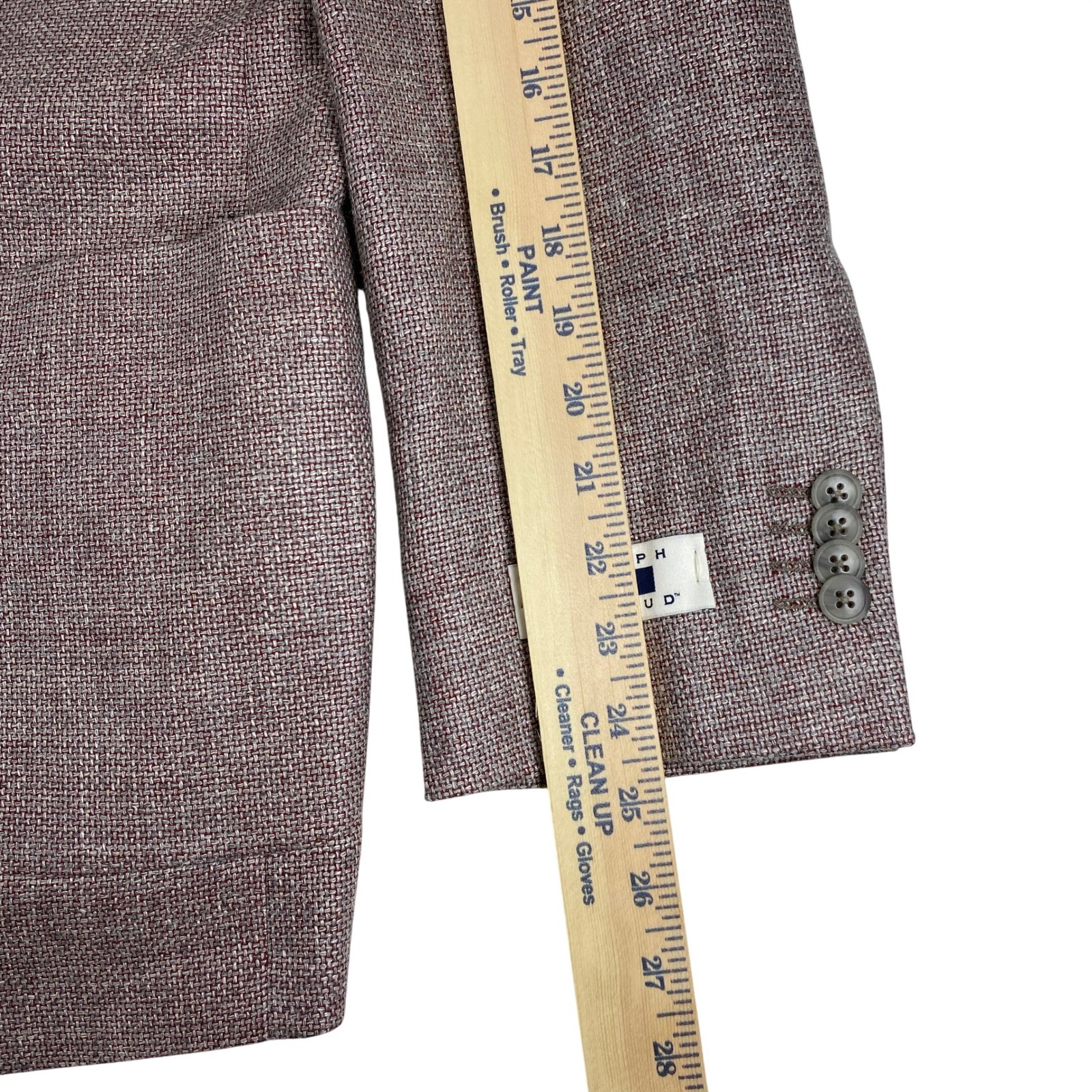 NEW Joseph Abboud Sport Coat Blazer Mens Size 44 R Gray Red Linen Wool Jacket