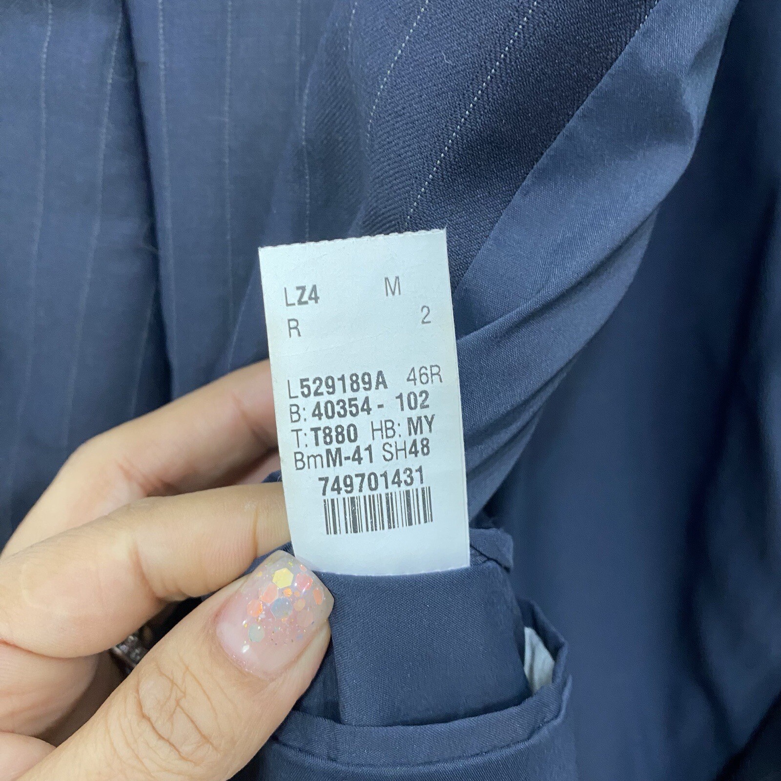 Lauren Ralph Lauren Wool Blue Stripped Blazer Mens Size 46R Formal Basic Jacket