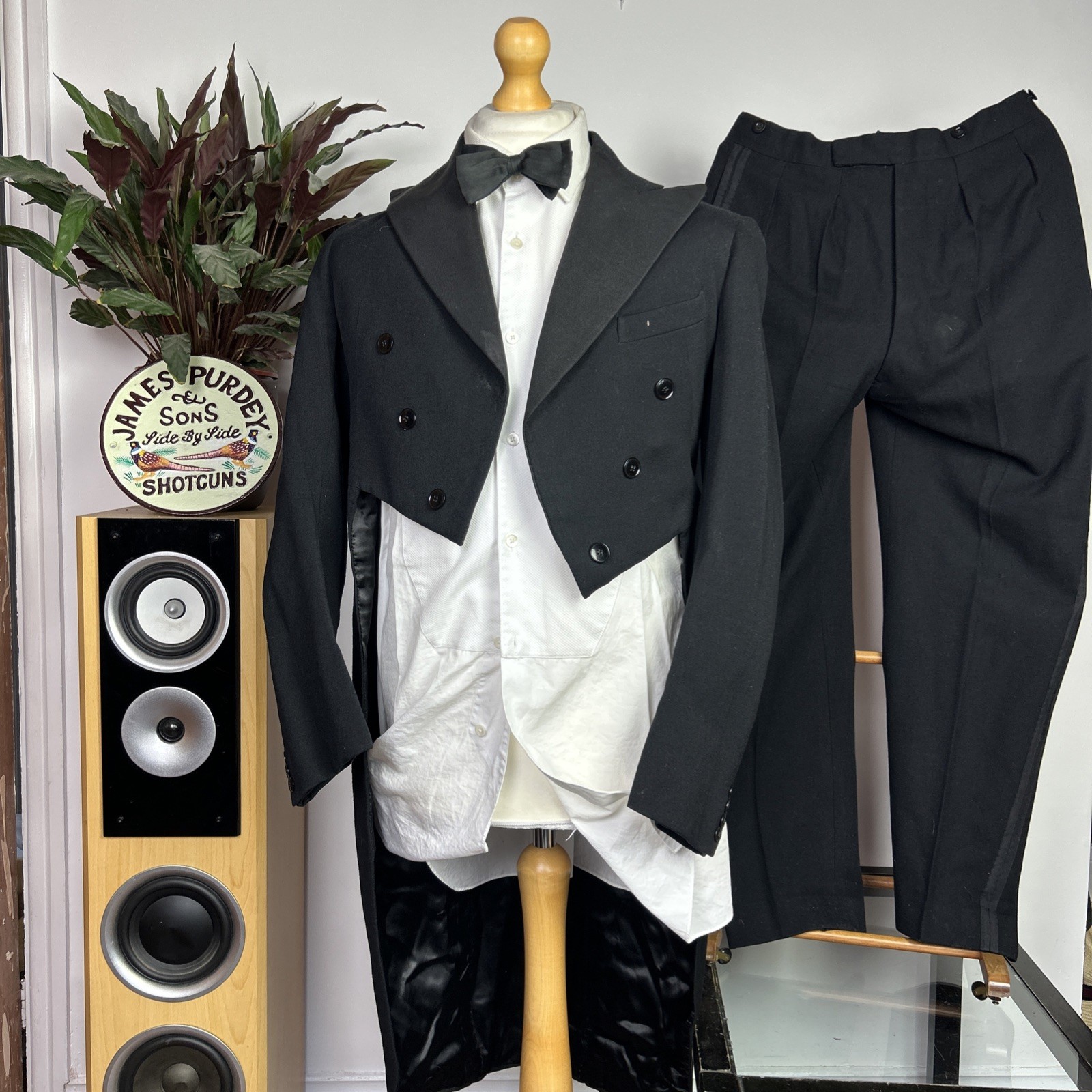 Bespoke White Tie Tailcoat Suit (38R) Handmade Dinner Savile Row Antique Vintage
