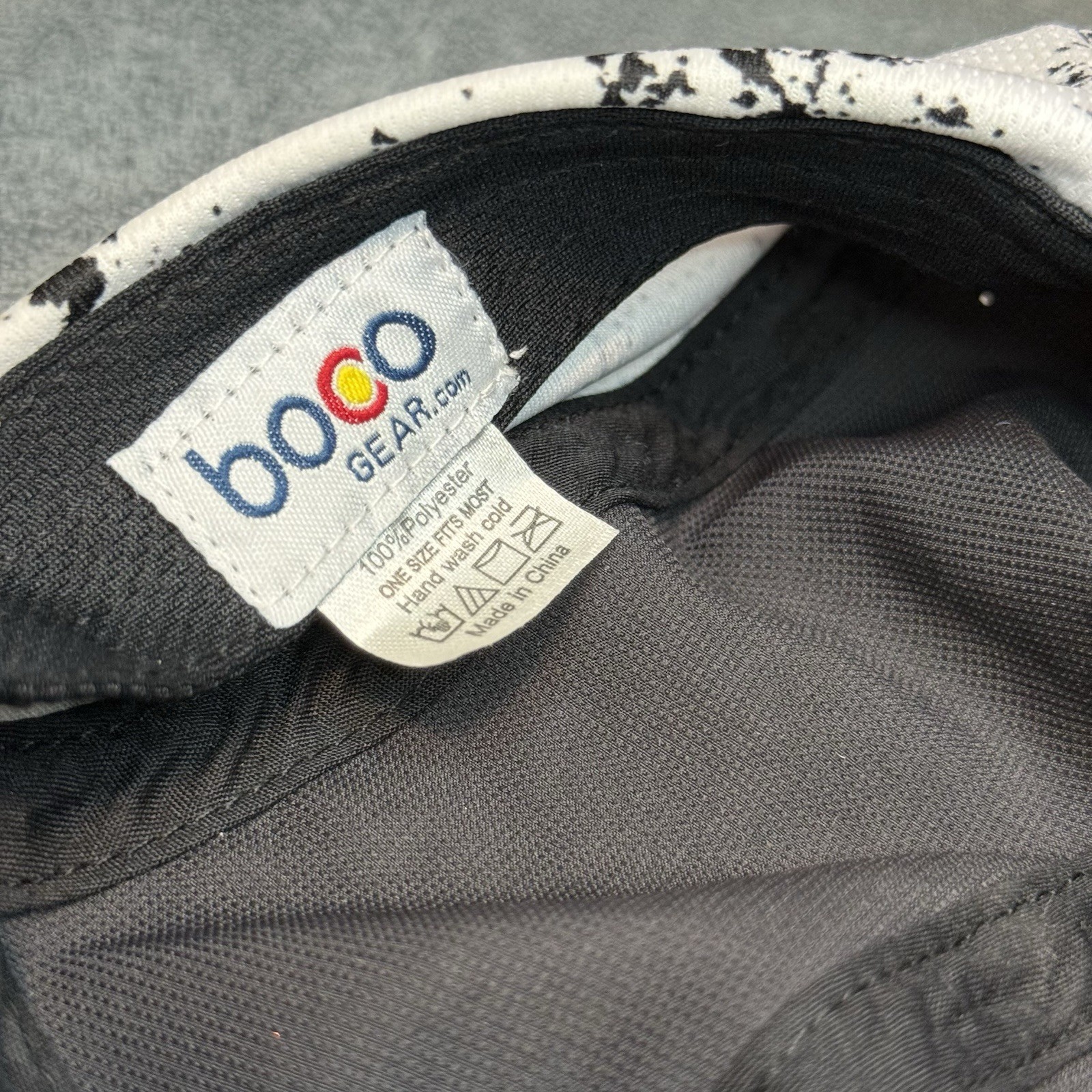 BOCO Gear 5 Panel Hat Ironman Triathalon 70.3 Coeur D’alene & Black White Splat