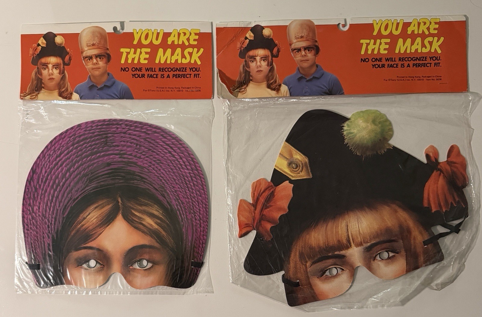 Vintage Paper Halloween Masks -TONY (USA) “You Are The Mask” -Still Sealed NOS!