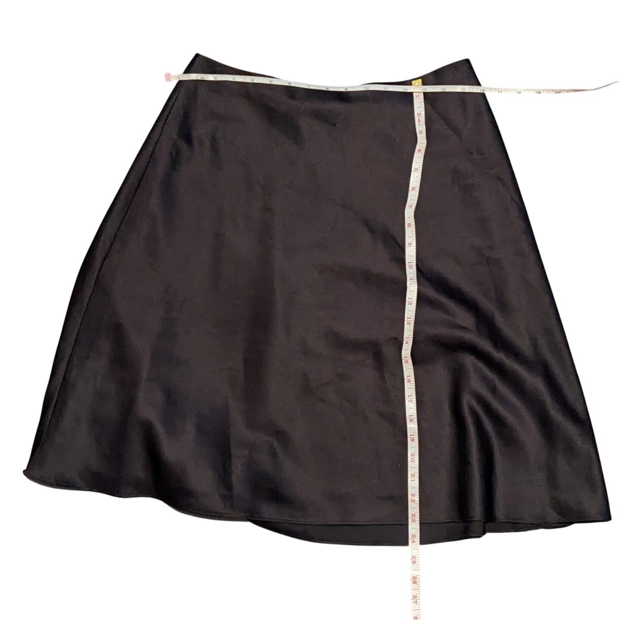 David’s Bridal Black Satin 2 Piece Set Halter Crop Top A-Line Skirt Size 10