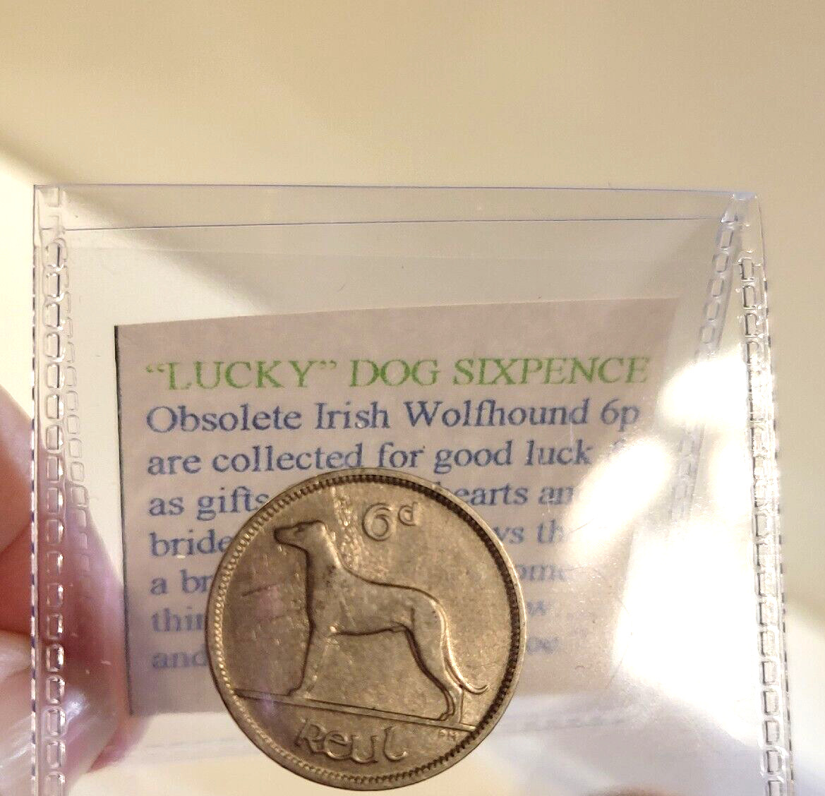 Lucky Wedding Coin Set Real Irish Sixpence Bride +Harp Ireland Penny Groom Cent