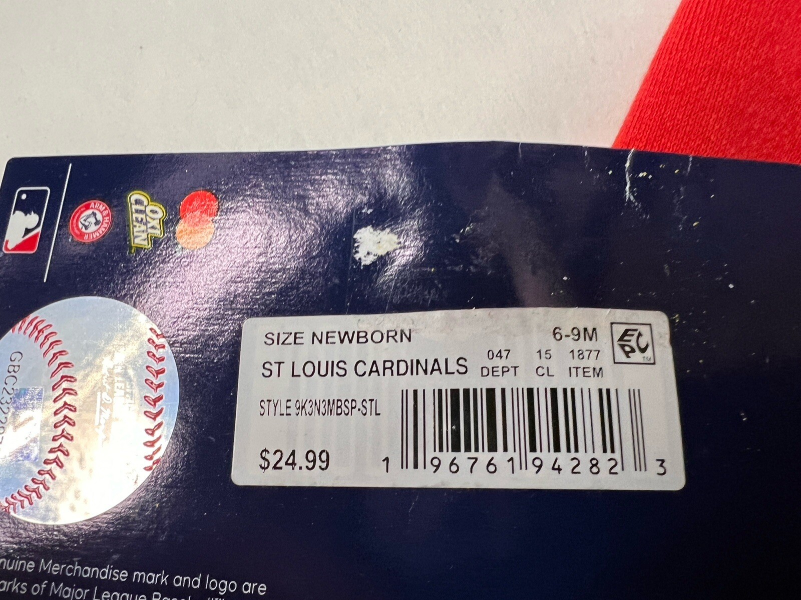 3 Pack St. Louis Cardinals baseball 3 Designs One Piece bodysuits Baby Clothing