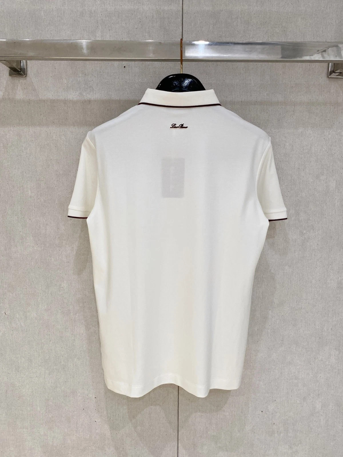 Loro Piana Logo Polo Shirt Men White Short Sleeve Size XL