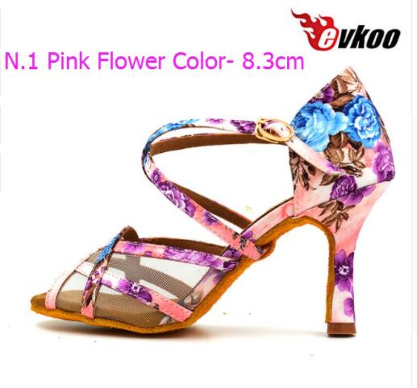 Girls Satin Latino Zapatos 8.3 8cm High Heel Salsa Ballroom Latin Dance Shoes