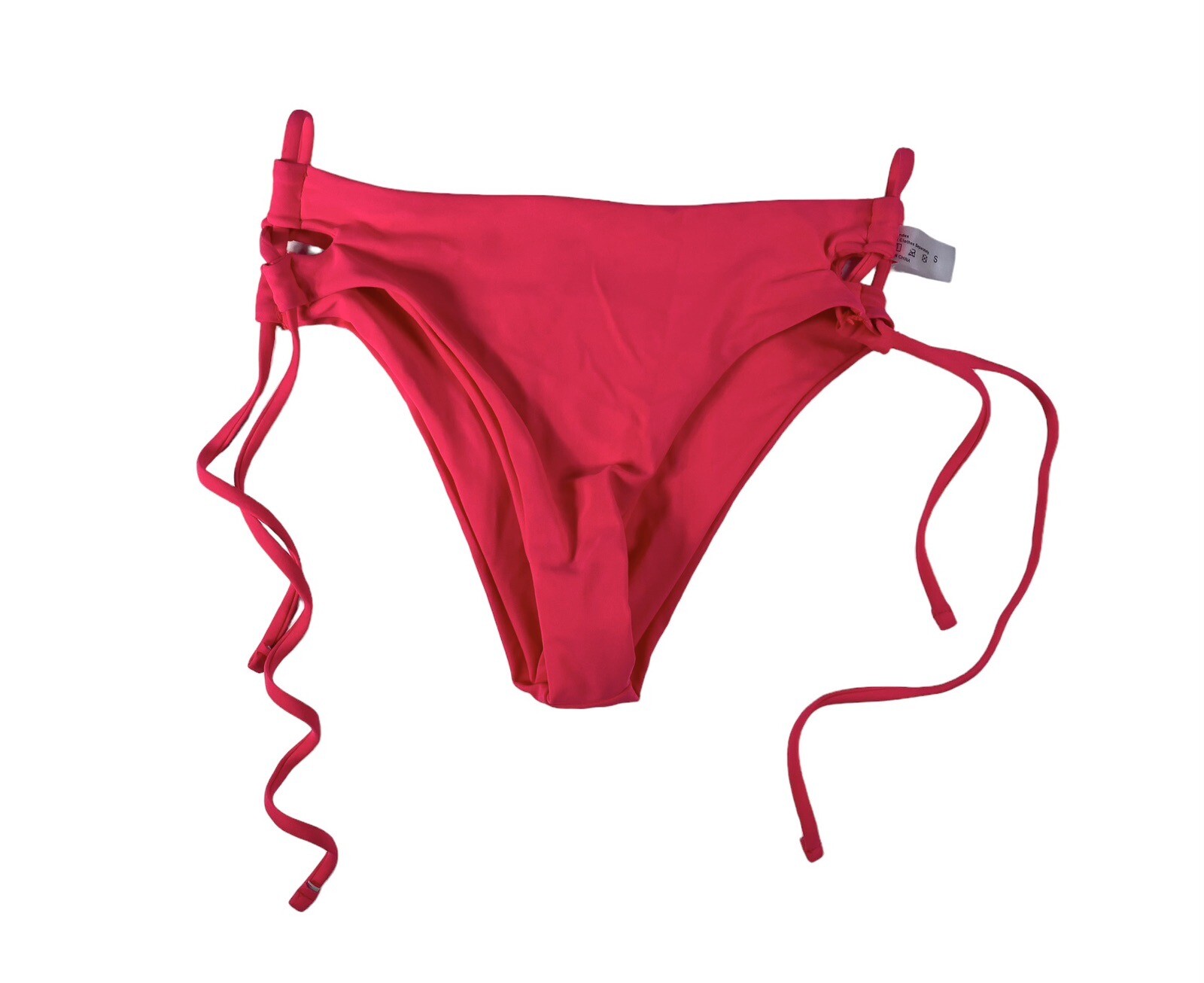Women’s Pink Bikini Bottom Size S | Lace-Up Sides | 80% Nylon 20% Spandex New