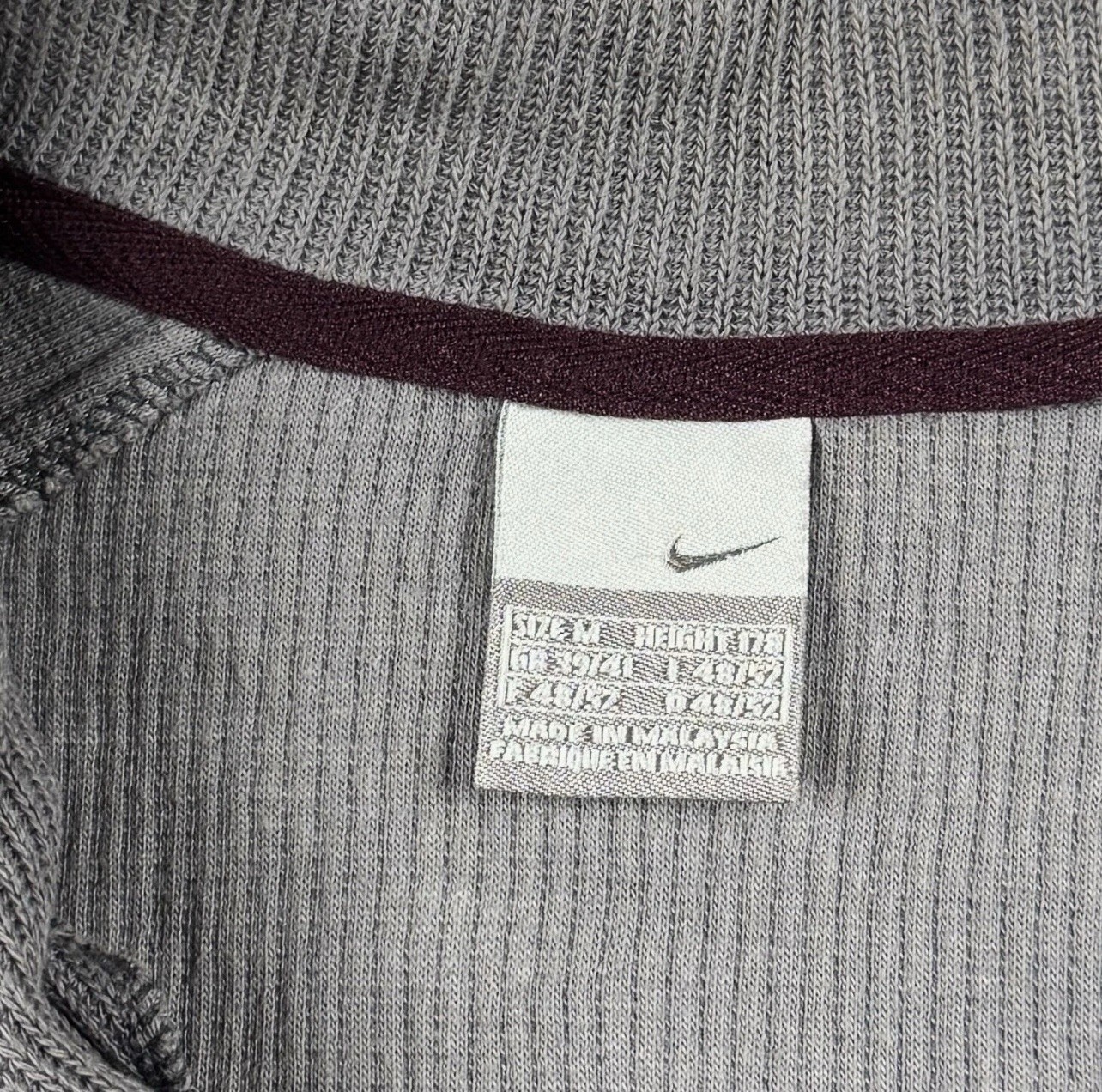 Vintage Nike Quarter Zip Sweater Mini Swoosh Ribbed Knit Pullover Y2K