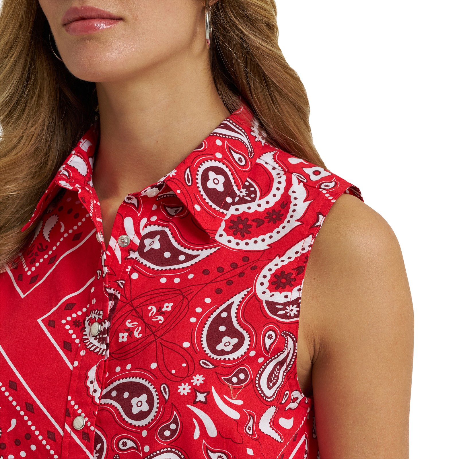 Wrangler Retro® Ladies Paisley Americana Sleeveless Snap Shirt 112379495