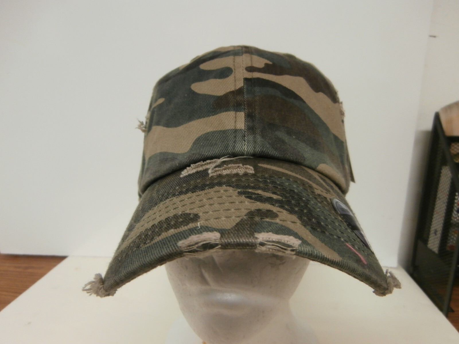 New Kbethos Vintage Style All Army Fatigue Print Distressed Hat Adjustable Blank