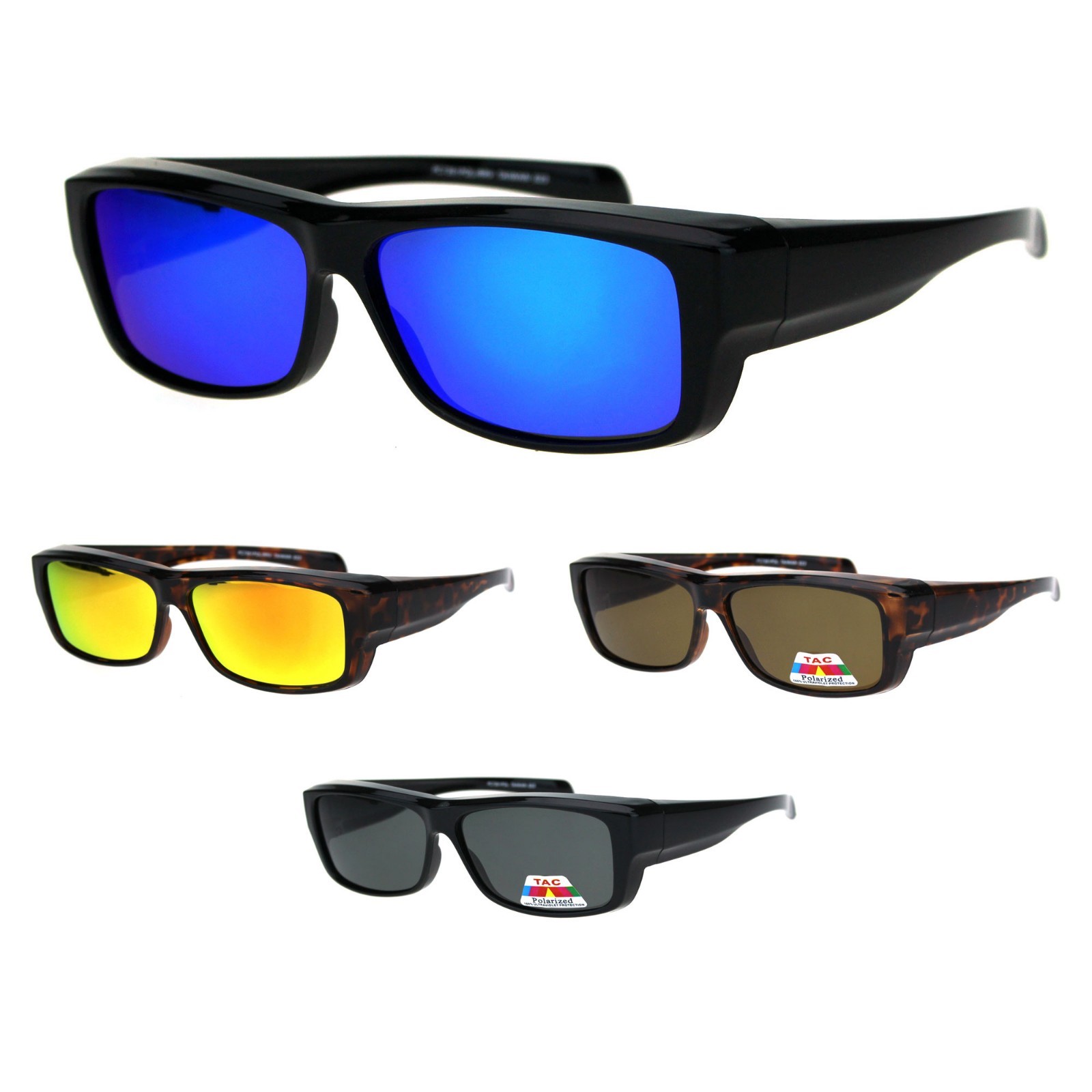 Mens Polarized Narrow Rectangle Wear Over Glasses Fitover Sunglasses