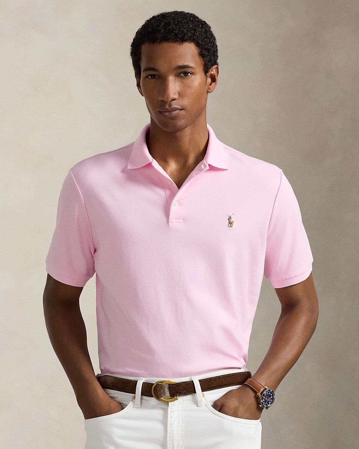 Polo Ralph Lauren Custom Slim Fit Soft Touch Pink Polo Shirt Men’s Size S NEW