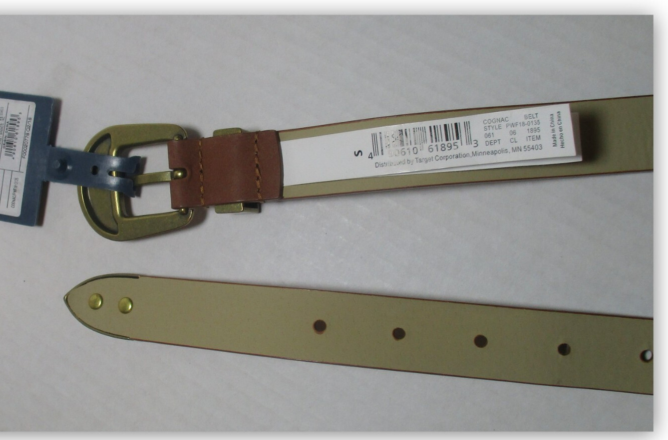 Universal Thread women’s belt COGNAC 7/8 inch wide Man Made Materials SMALL