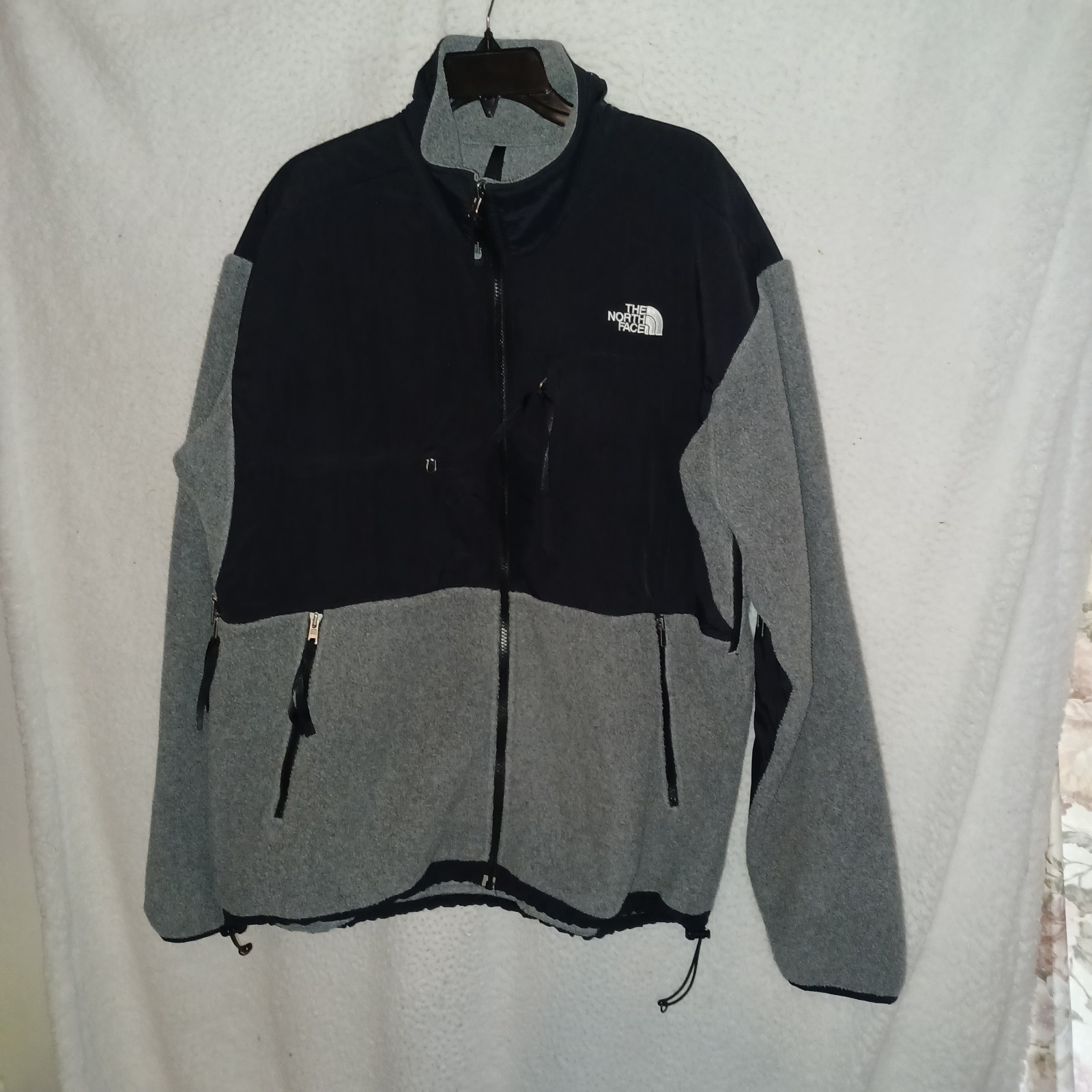 The North Face Denali Jacket Men’s XL Black Gray Full Zip Fleece Polartec (17L)