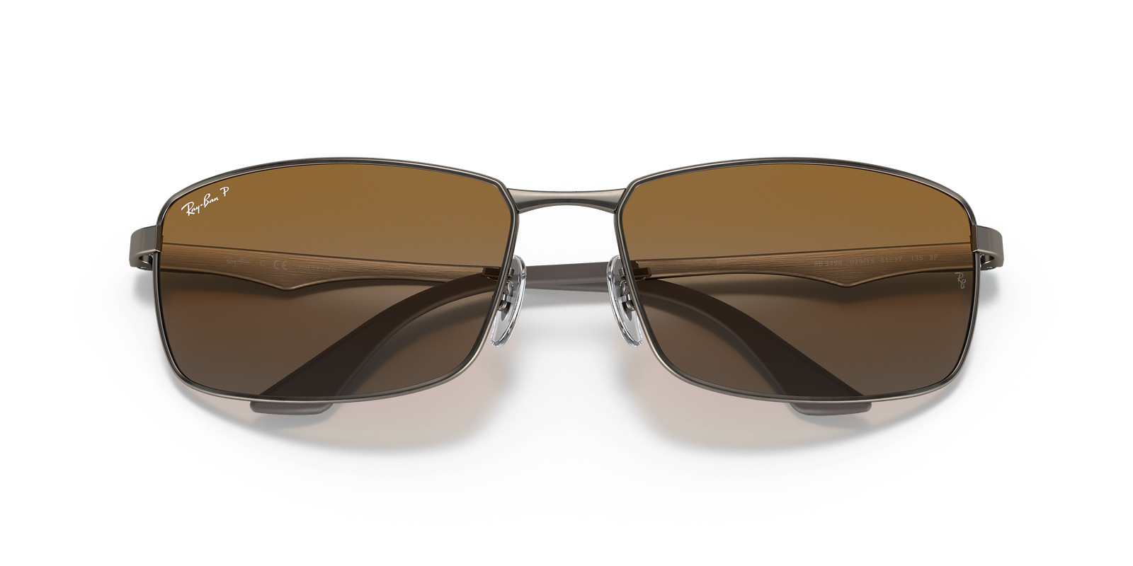 Ray-Ban Matte Gunmetal/Brown Polarized 61 mm Sunglasses RB3498 029/T5 61-17