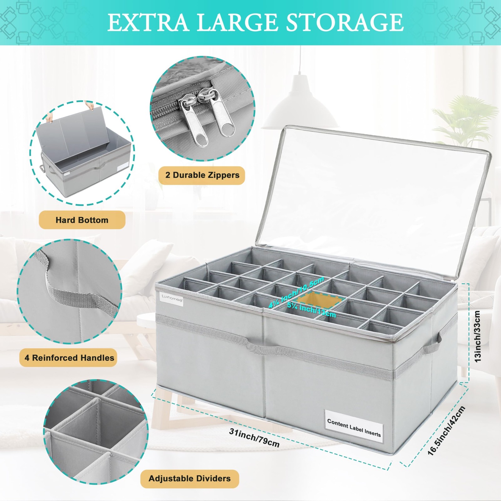 LUVHOMEE Shoe Organizer for Closet, Fits 24 Pairs, Large Shoe Box Storage Con…