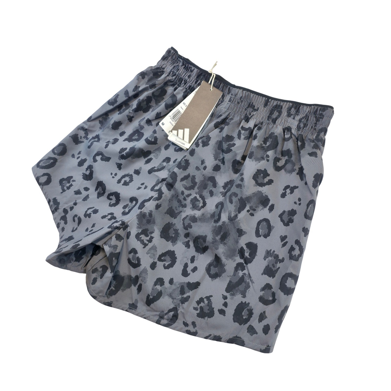 adidas Grey Leopard Print Running Shorts M 100% Recycled Polyester New With Tags