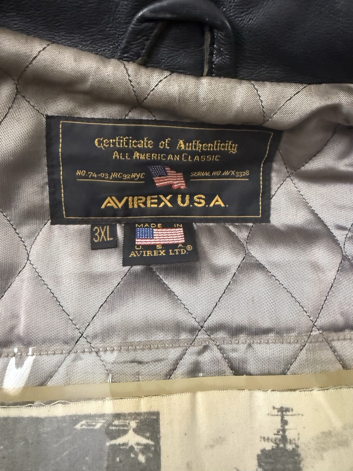 Avirex Vintage Authentic Leather Jacket 3XL