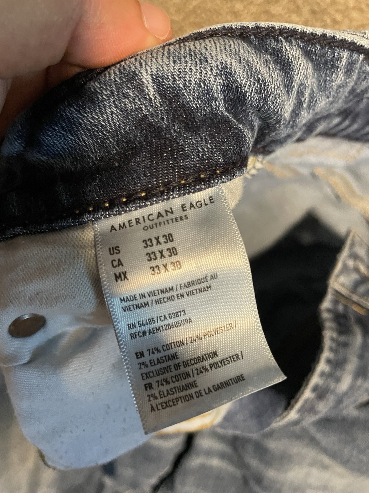 American Eagle AirFlex 33×30 and Hollister Slim Straight Blue Jeans 32×30