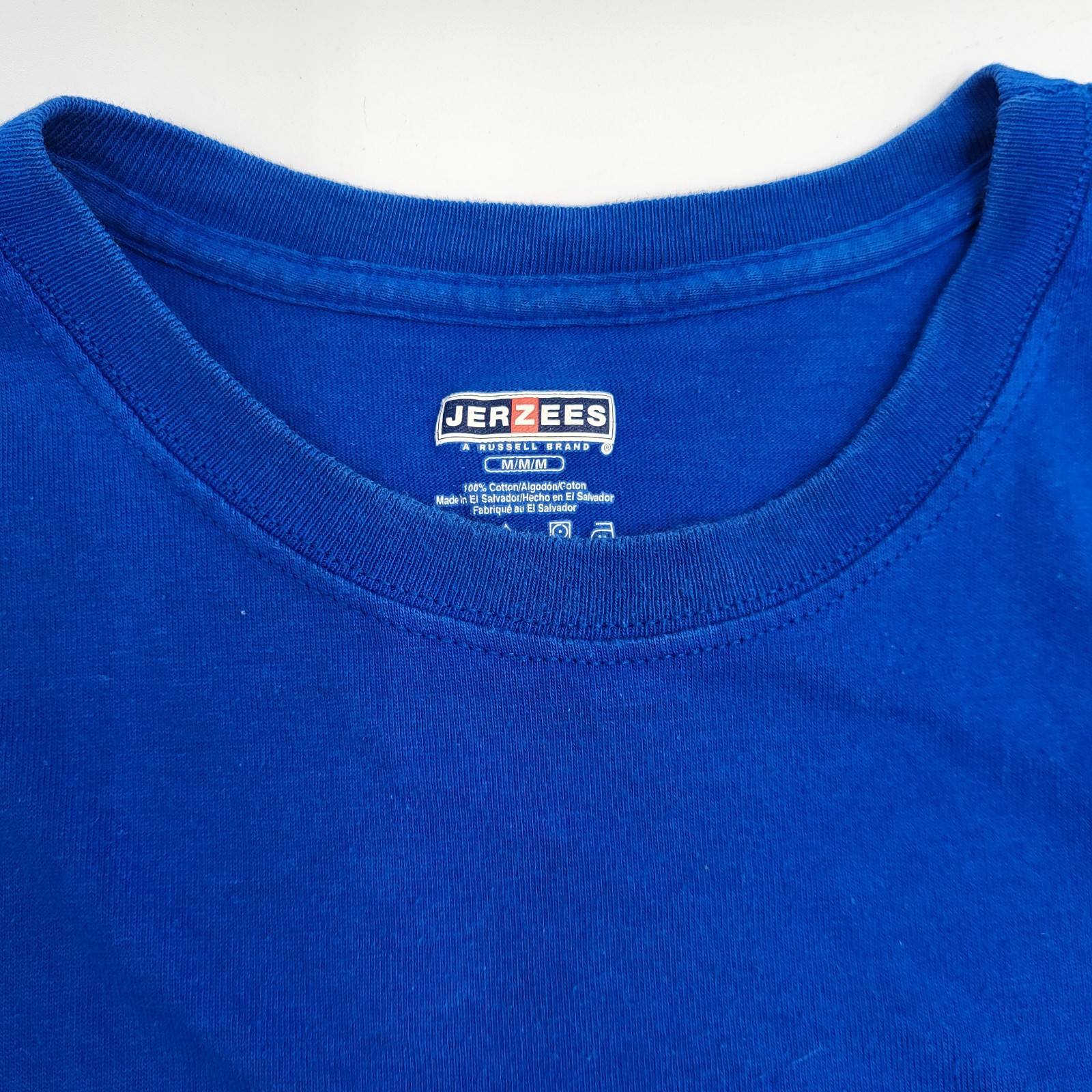 Vintage Russell Jerzees Classic Ringspun Cotton Blue T-Shirt Size Medium
