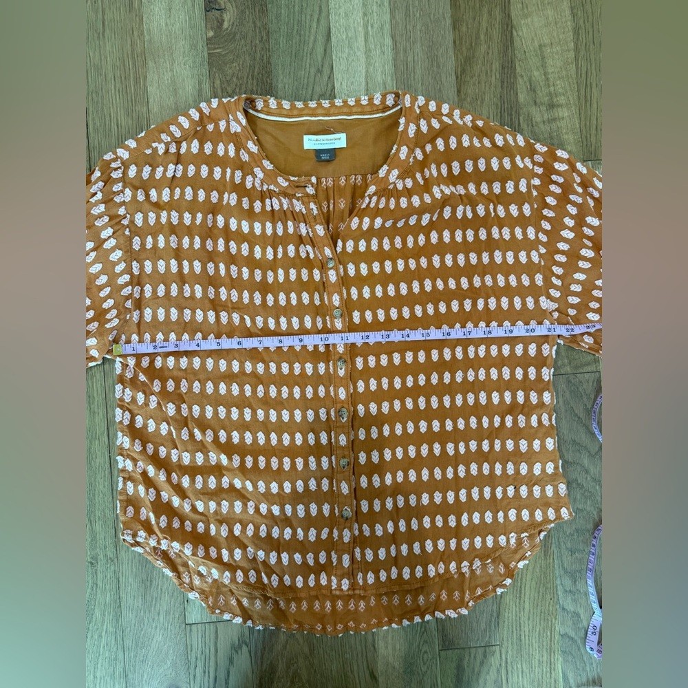 🧡 Pilcro x Anthropologie Tavi Textured Blouse – Size S ✨