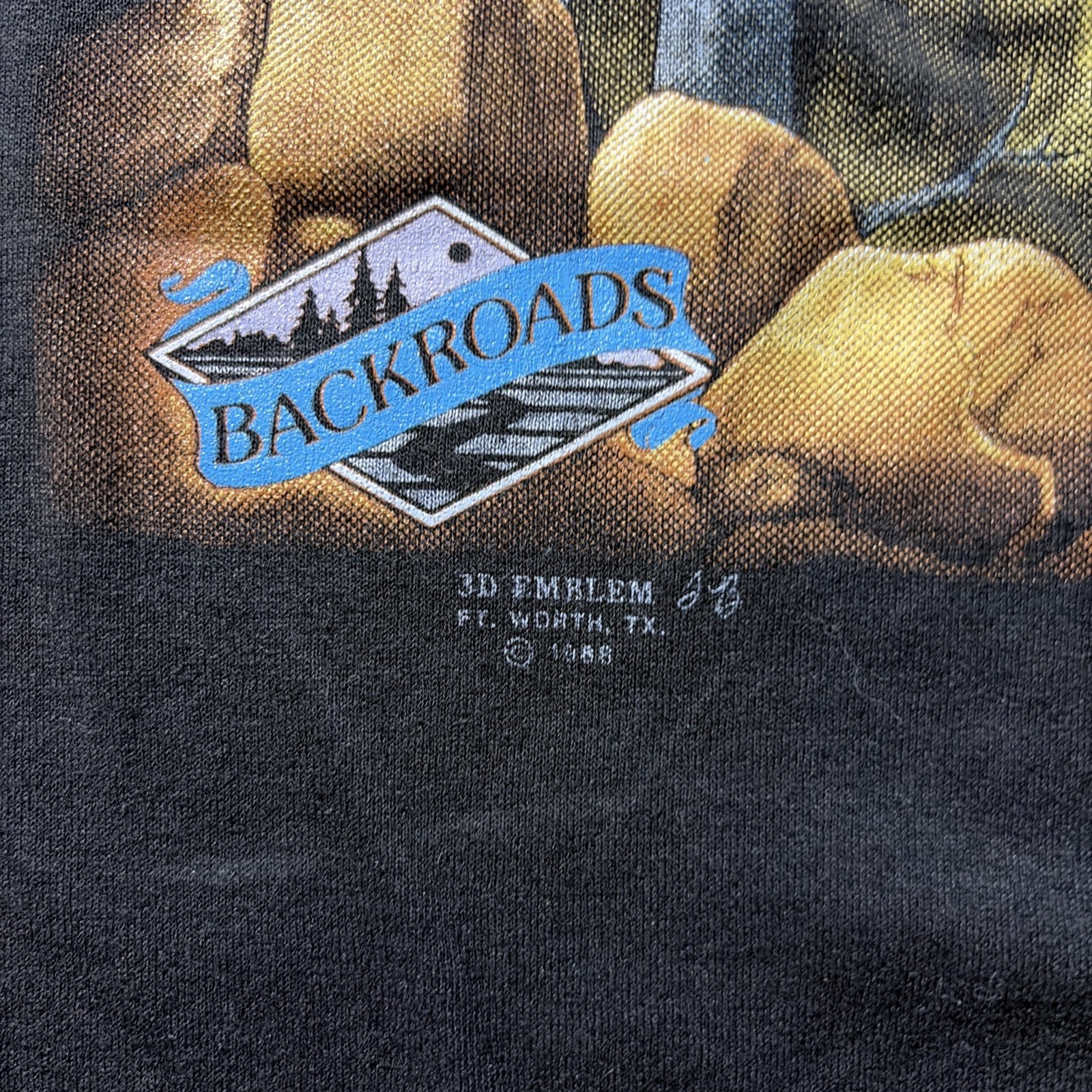 3D Emblem T-shirt Backroads Eagle Graphic 1988 Sz Médium Vtg