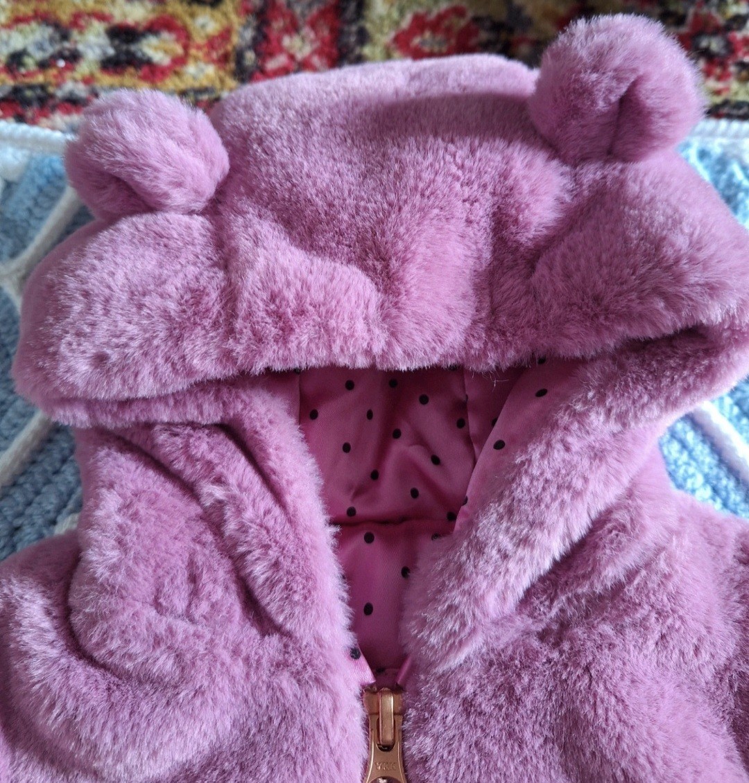 Nutmeg Purple Fluffy Coat 6-9 Months