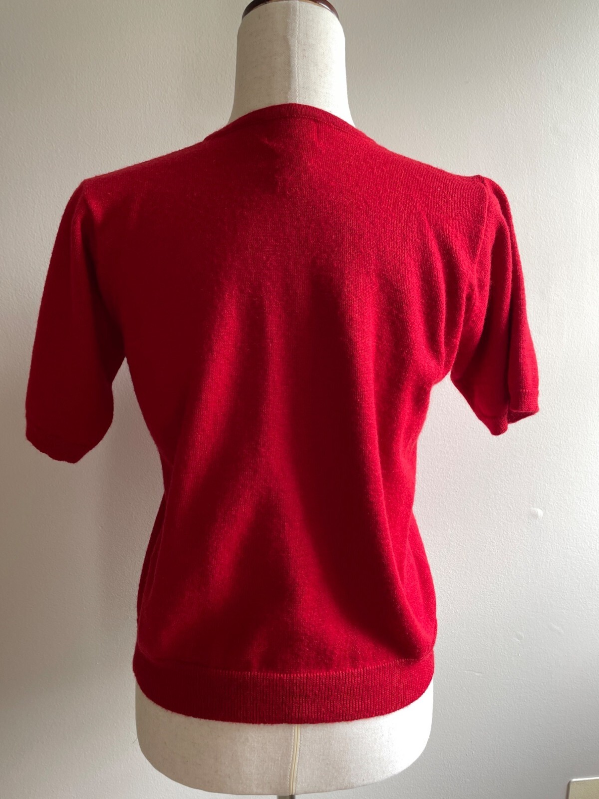 VTG Koret Acrylic/Wool Blend Sweater Womens M Red Short Sleeve