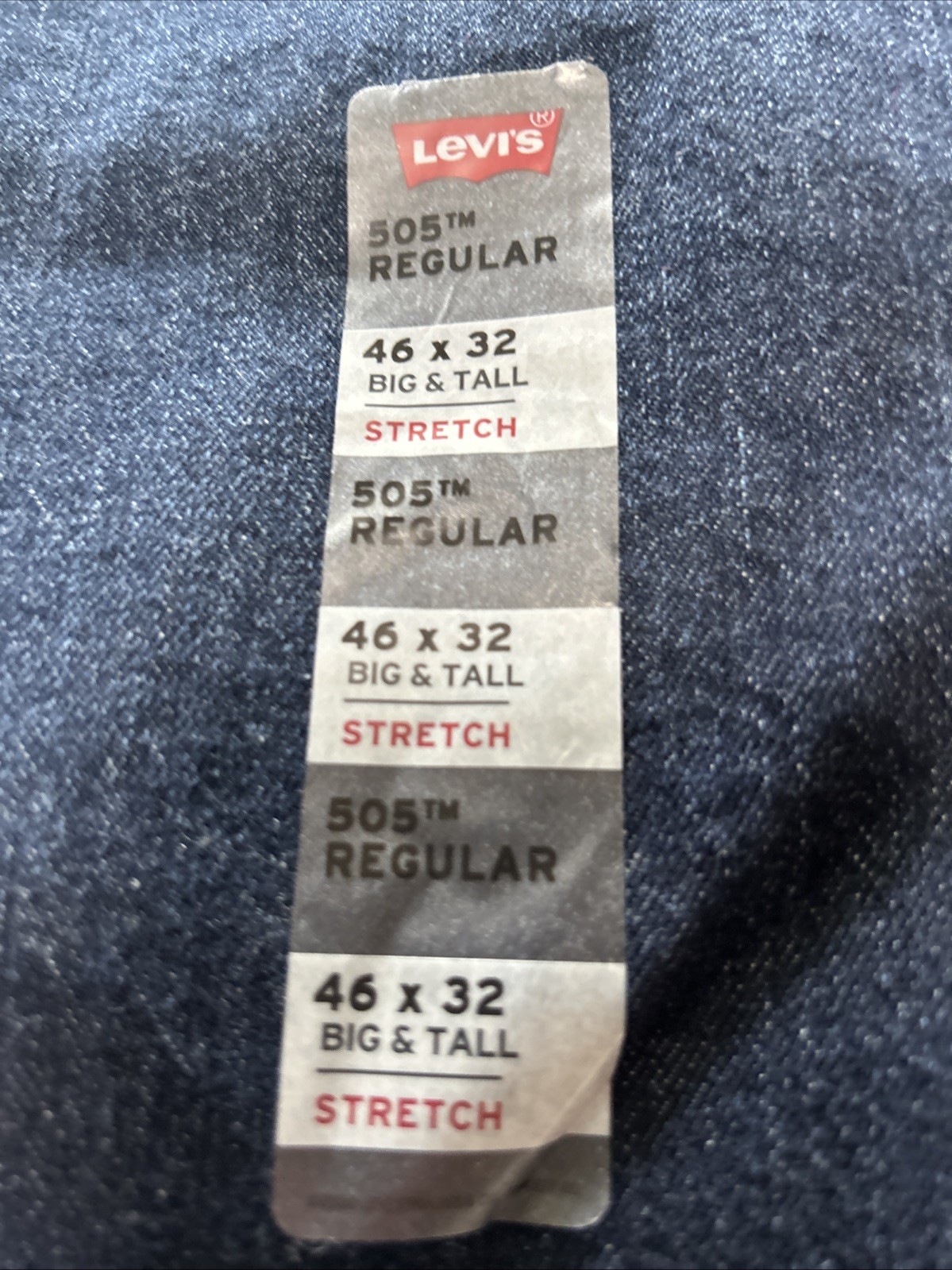 NWT Levi Strauss 505 Regular Fit Dark Blue Jeans Size 46 x 32