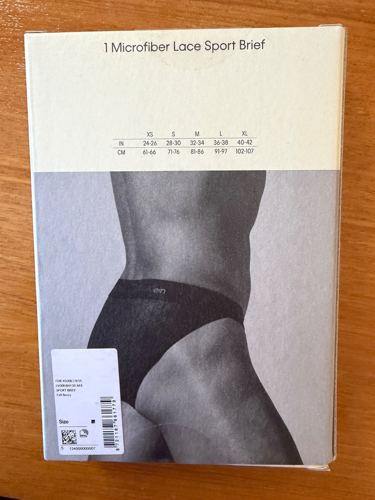 New Calvin Klein Microfibre Lace Sport Brief, Fall Berry, Extra Large